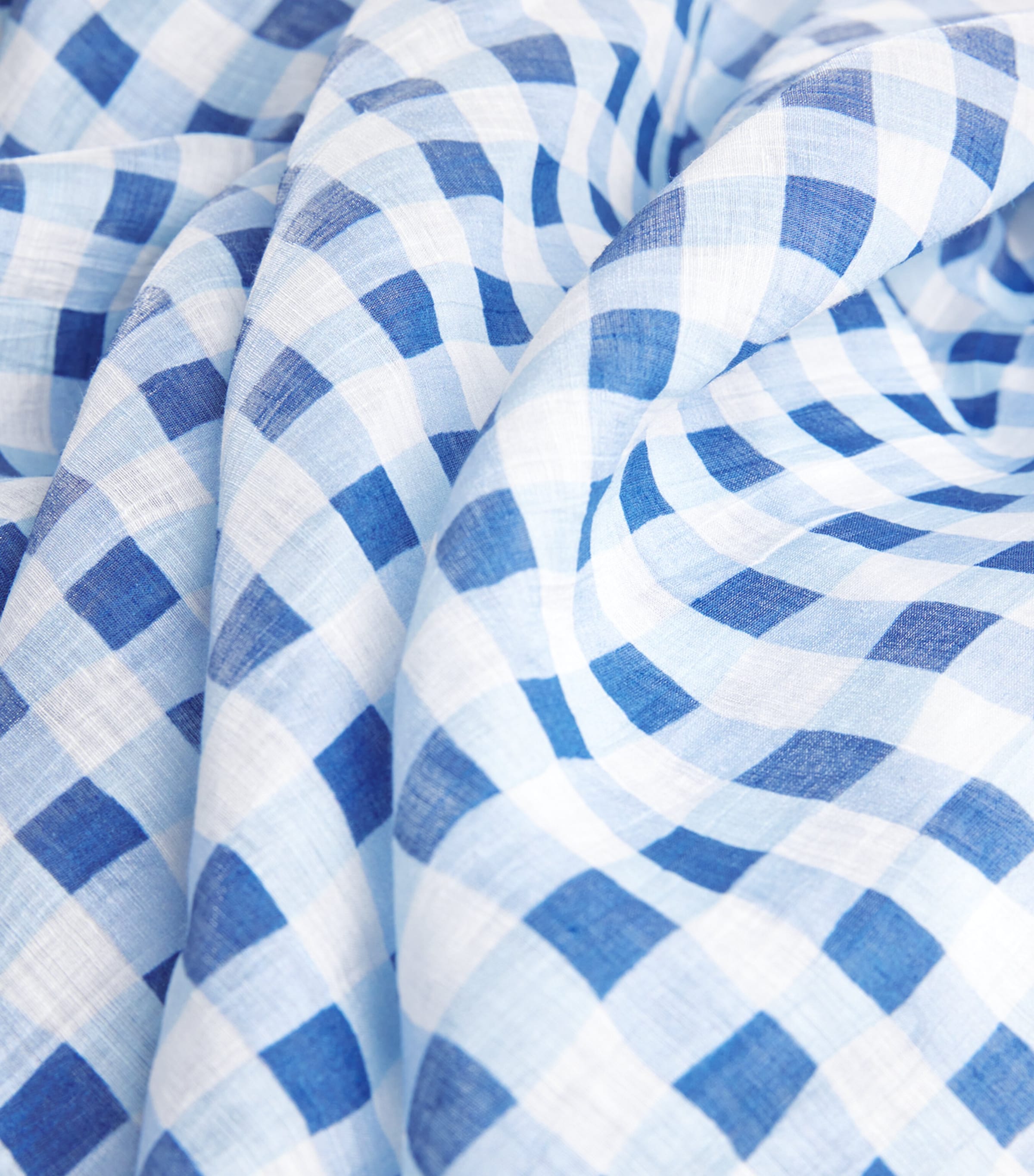Sandro Paris Womens Linen-Blend Gingham Maxi Dress Blu / White Image 6