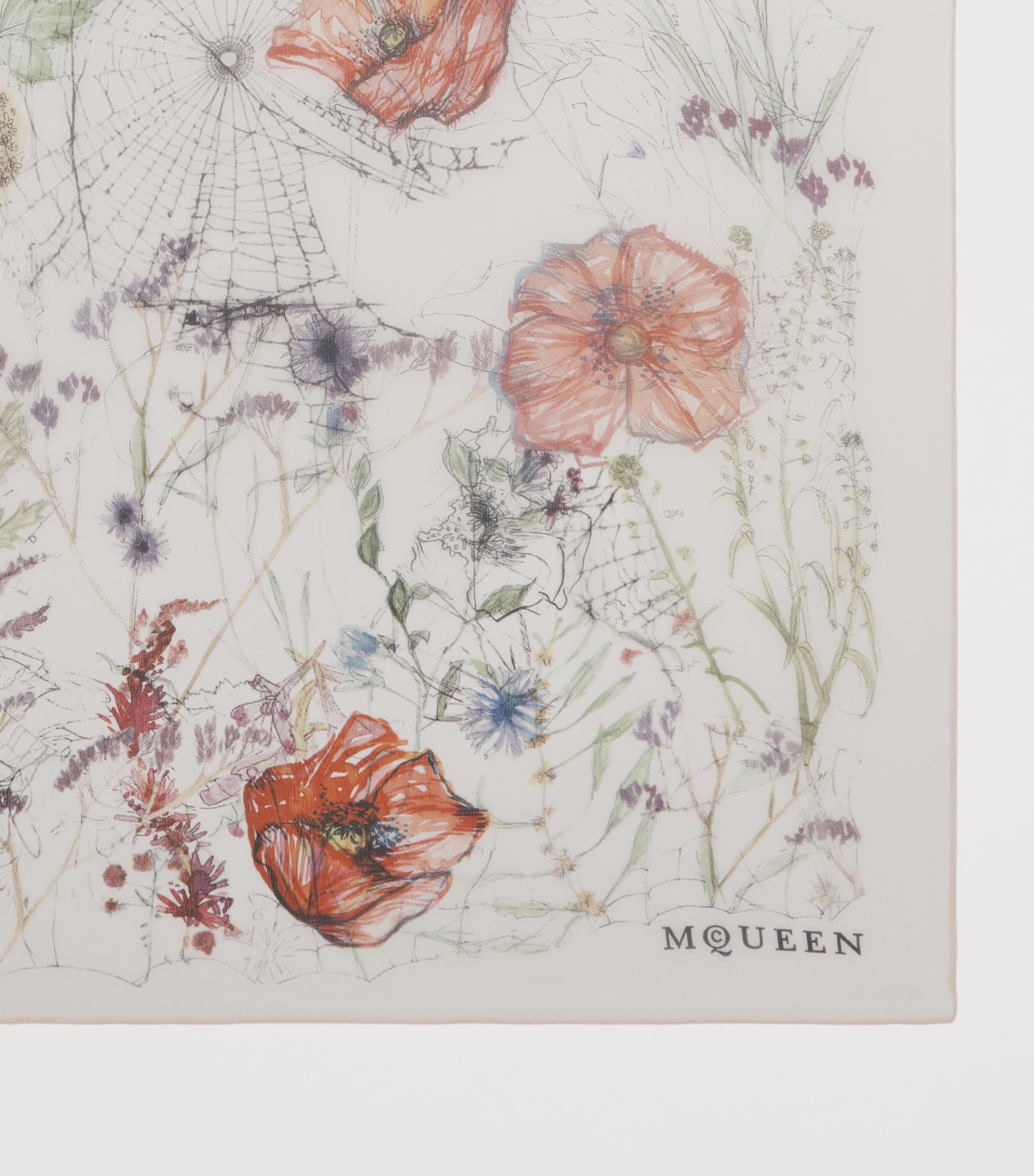 McQueen Silk Spider Floral Scarf Image 3