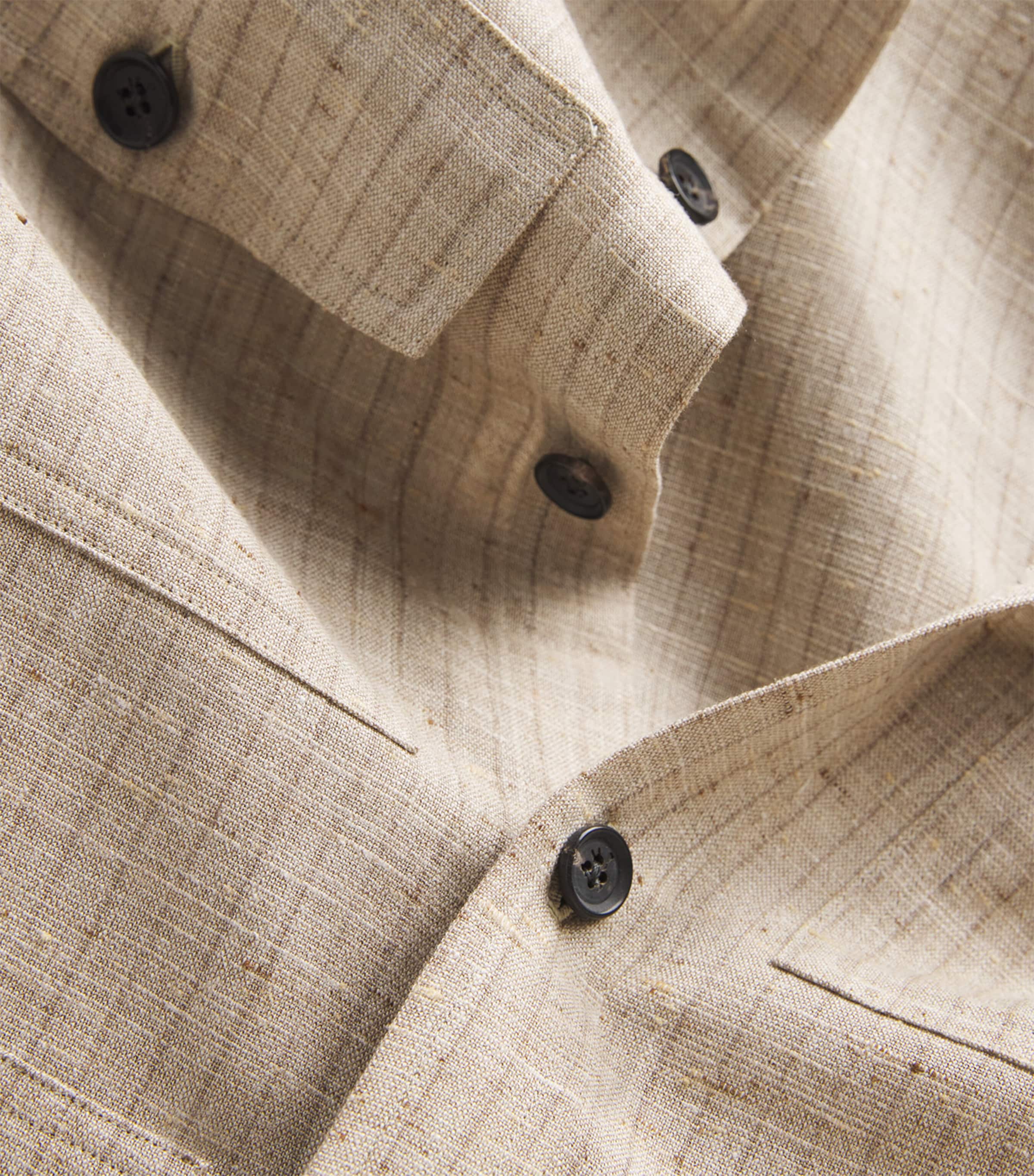 Wool-Silk-Linen Stripe Overshirt 330 Image 5