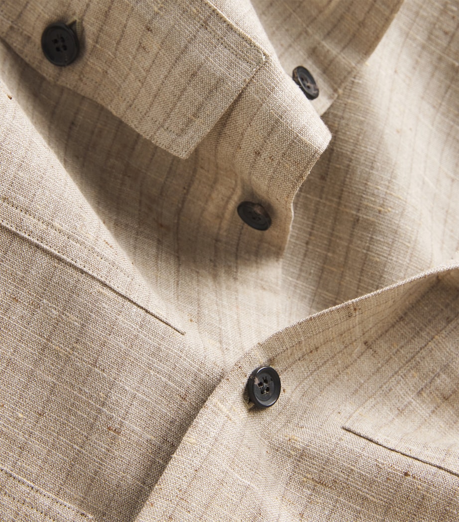 Wool-Silk-Linen Stripe Overshirt 330 Image 5