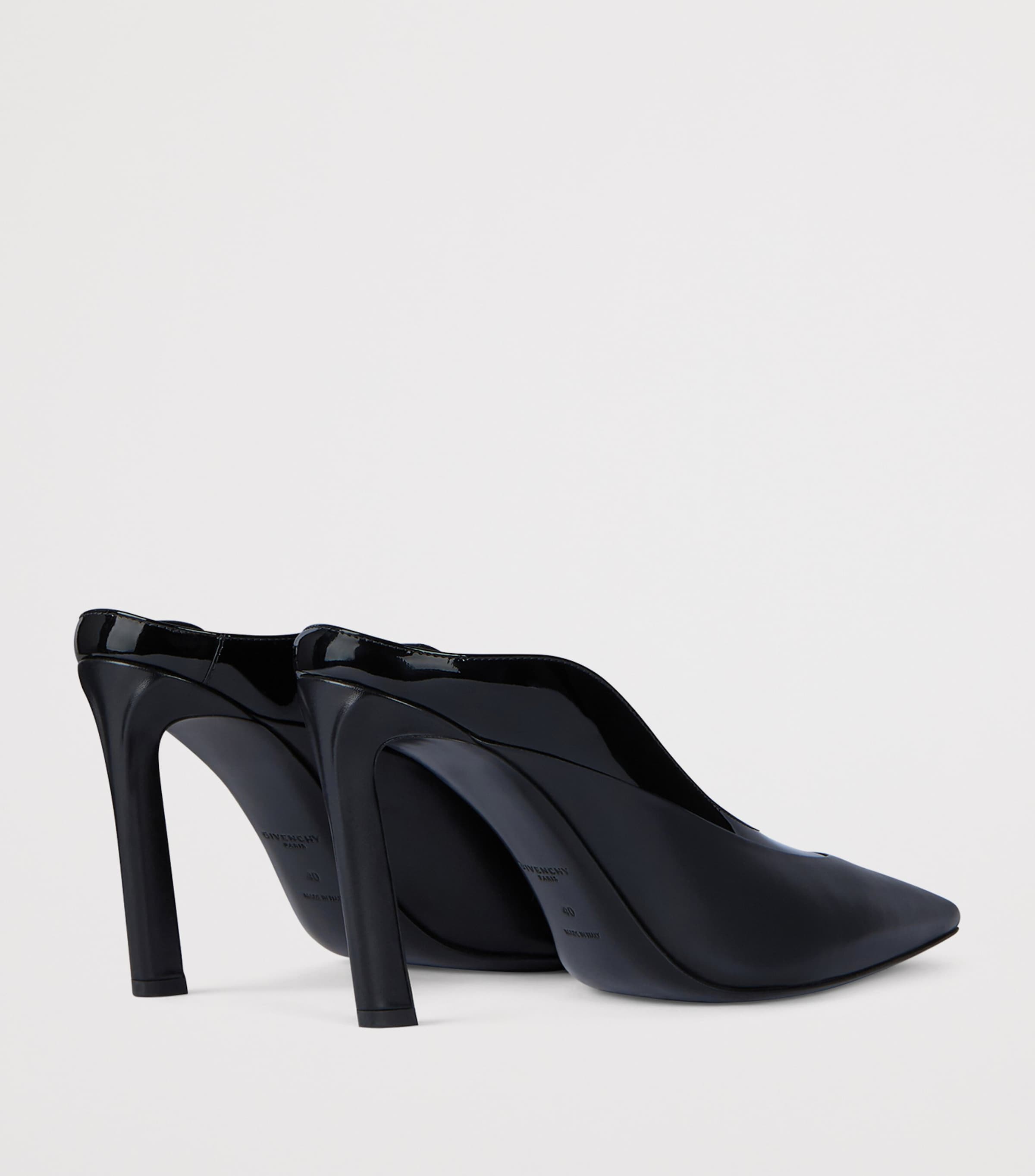 Leather Closed-Toe Mules 95 BLACK Image 4