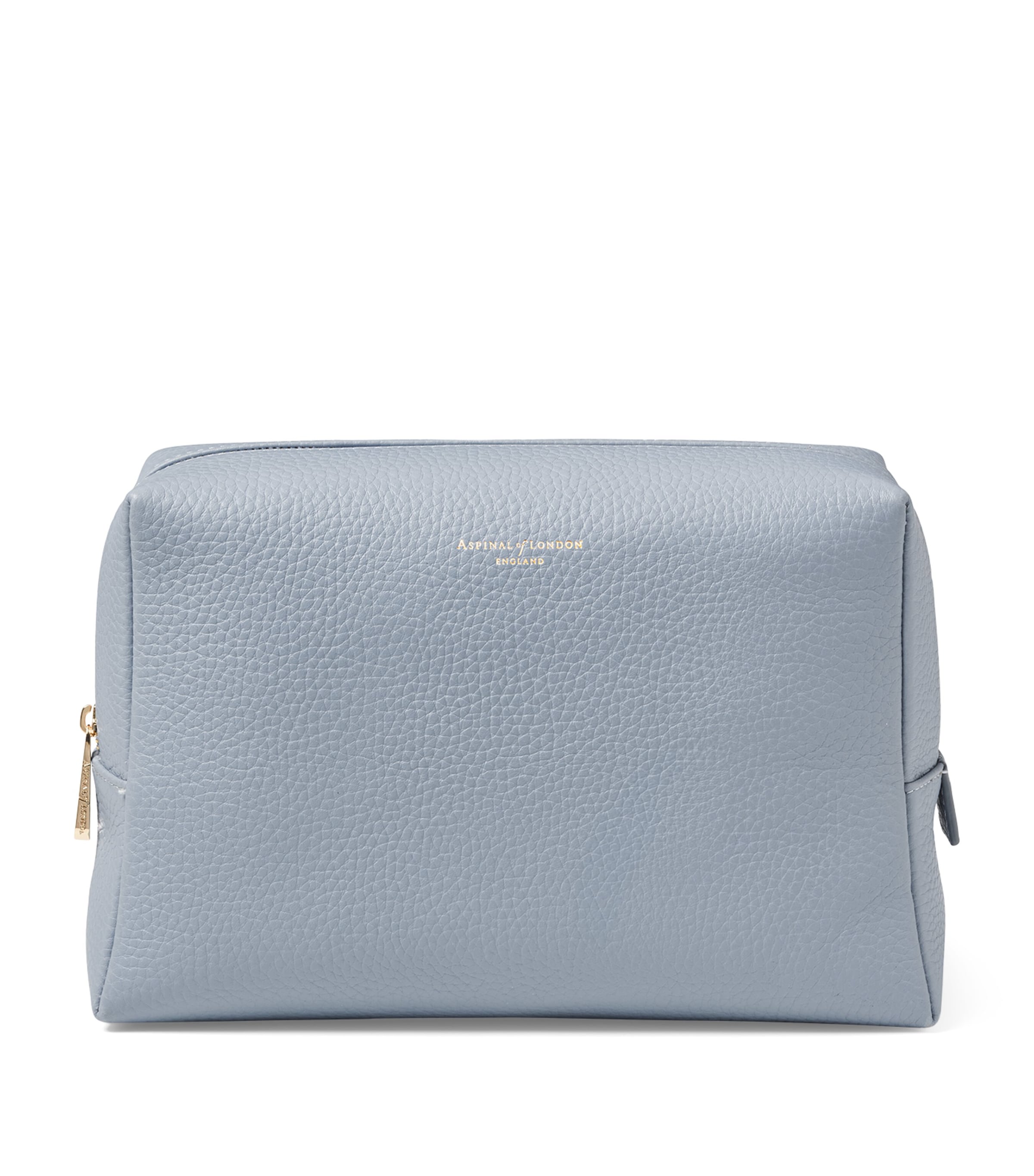 Aspinal Of London Large Grained Leather Cosmetics Case Skyblue Image 1