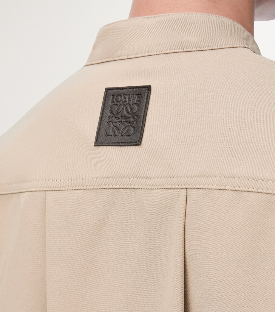 LOEWE Womens Dropped-Hem Mini Shirt Dress Beige Image 4