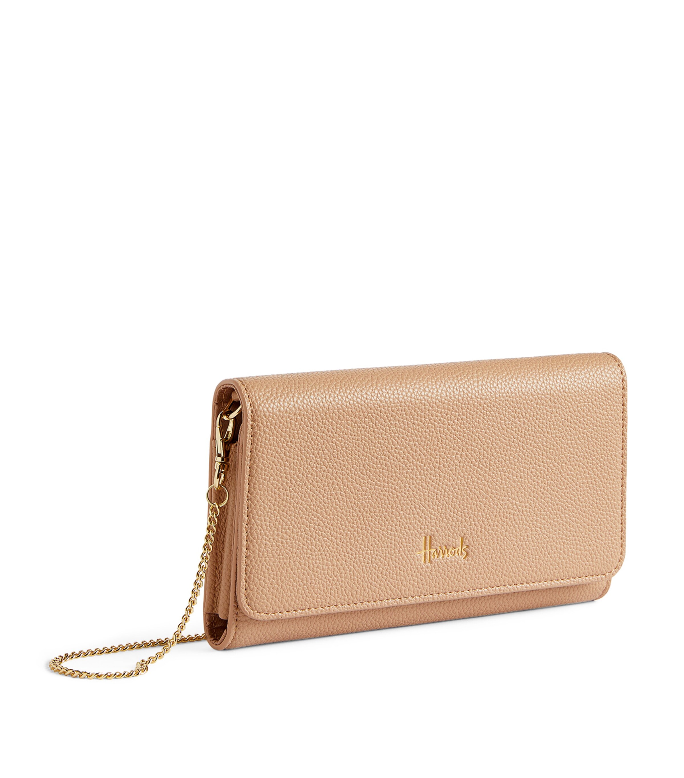 Harrods Croc-Embossed Oxford Chain Wallet Neutral Image 3