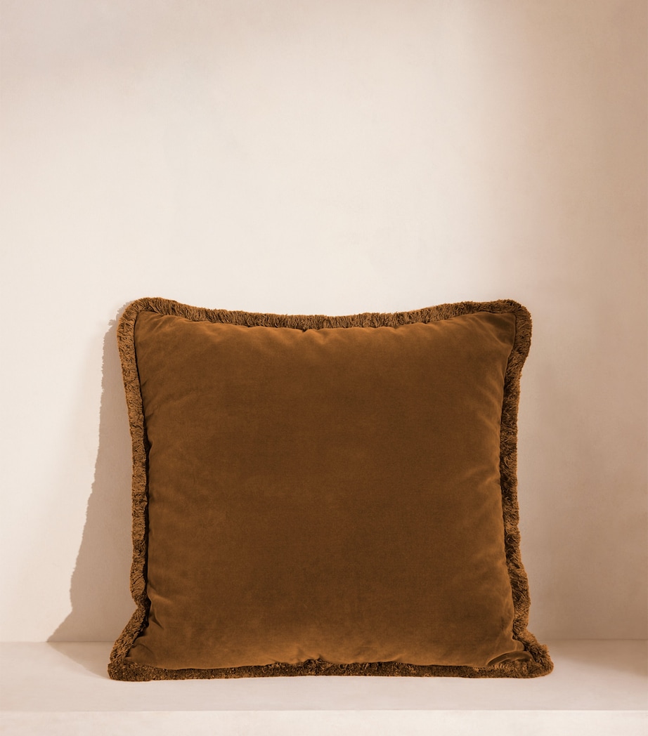Velvet Margeaux Cushion (50cm x 50cm) MUSTARD Image 1