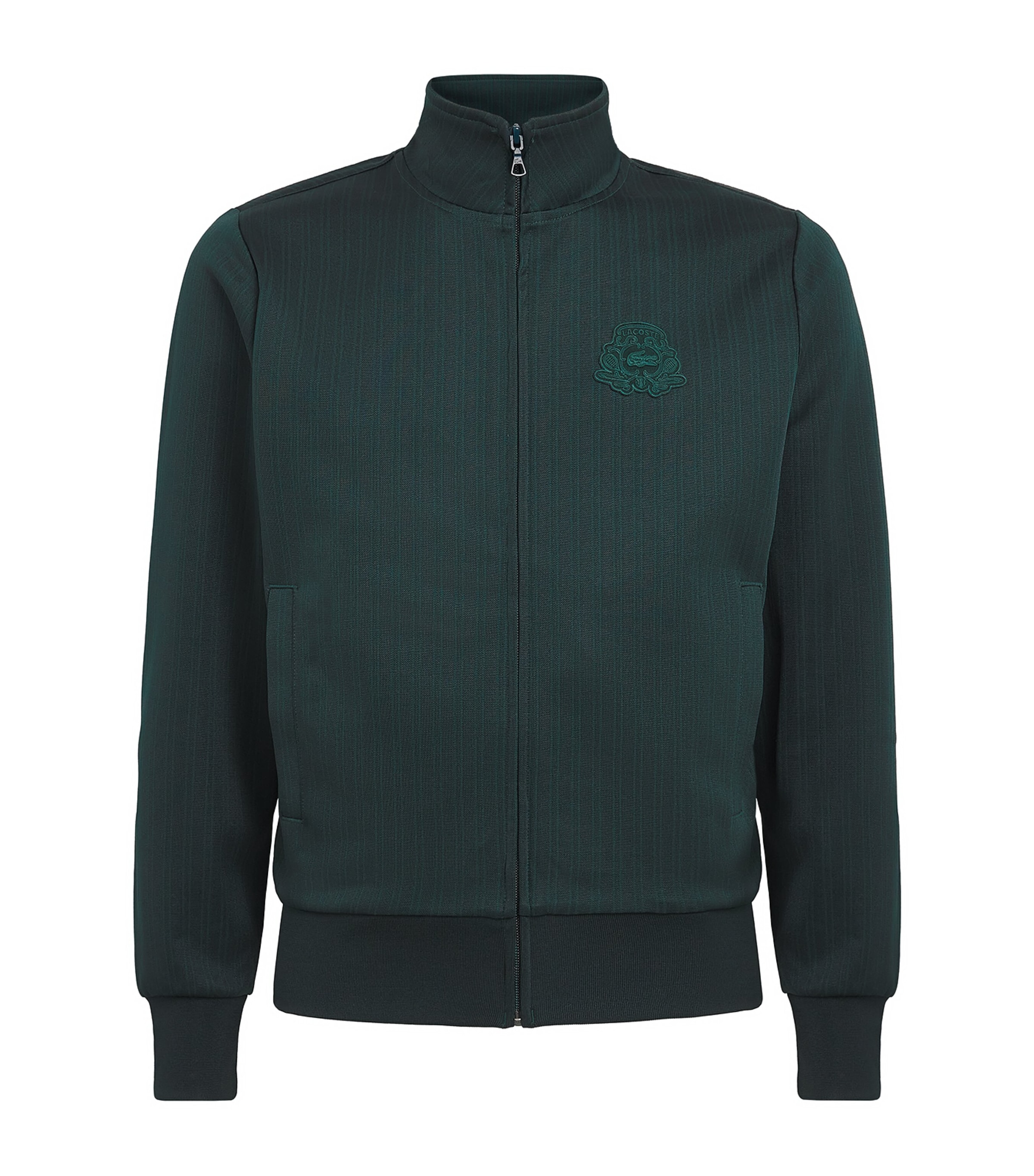 Lacoste Mens Crest Zip-Up Sweatshirt Qjp Varech Fonce Image 1