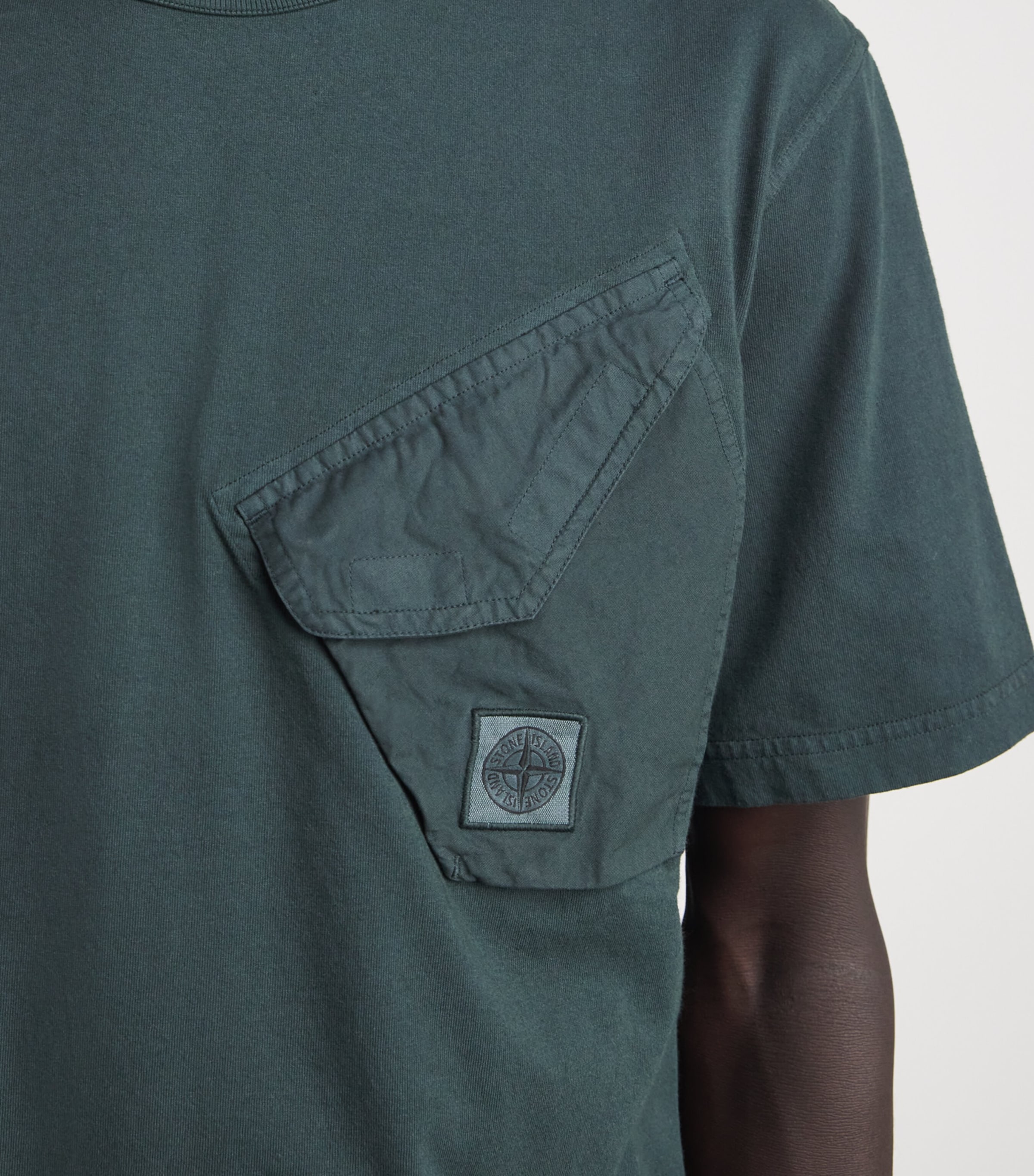 Stone Island Mens Cotton Compass Pocket T-Shirt Image 3
