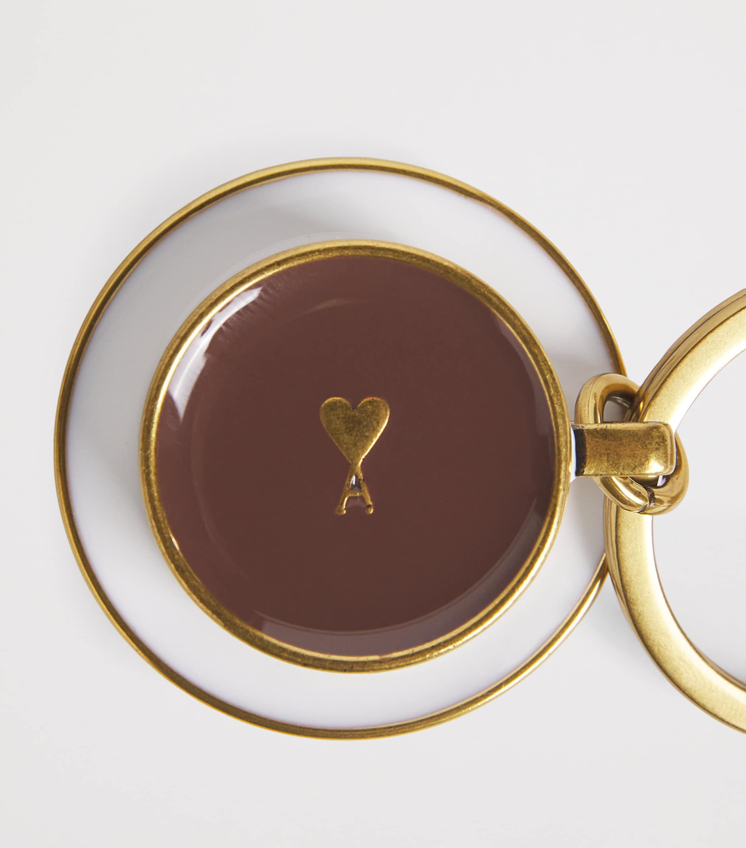 Coffee Cup Keyring ECRU/MARRON Image 2