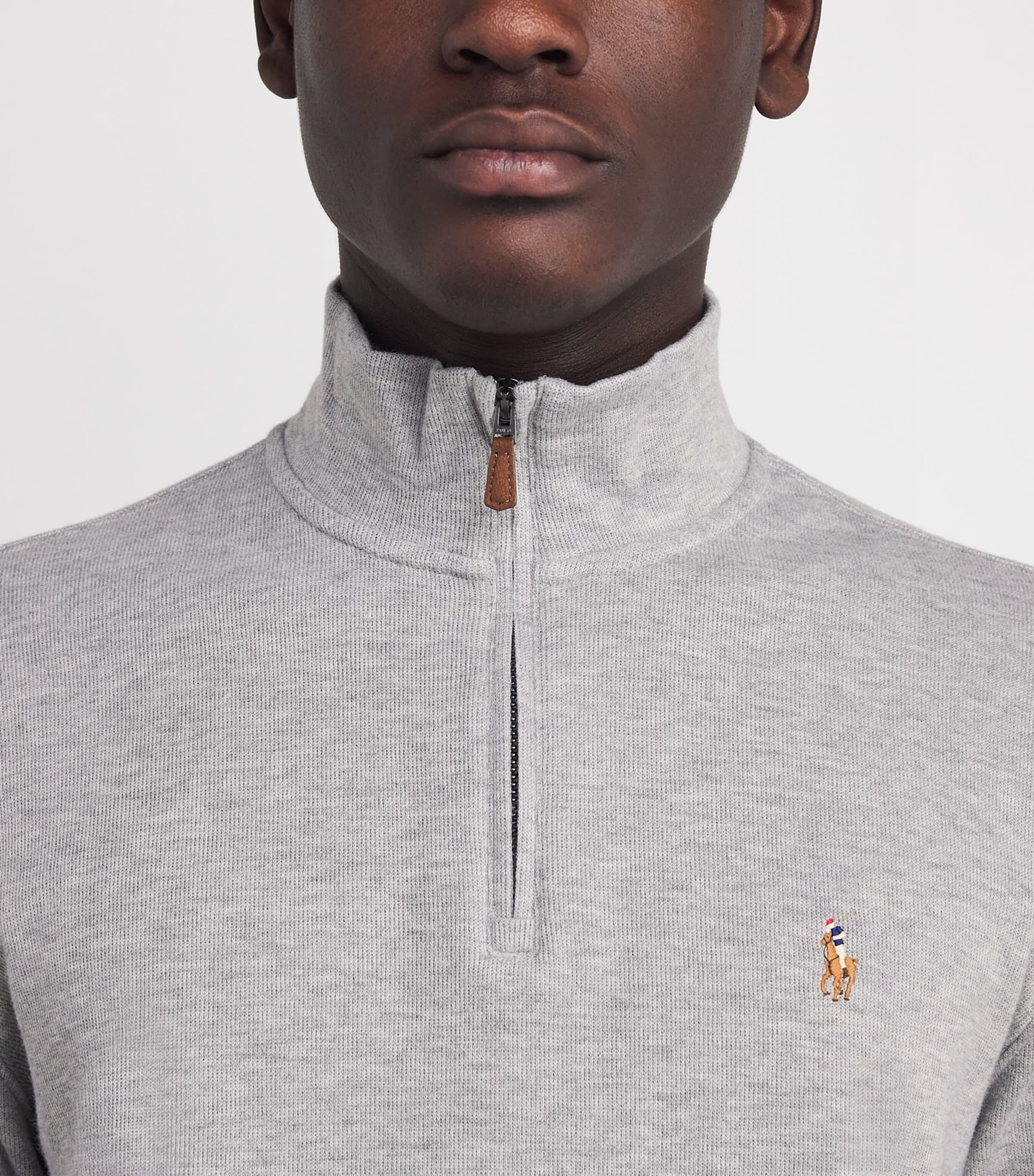 Cotton Quarter-Zip Sweater ANDVER HTR Image 6