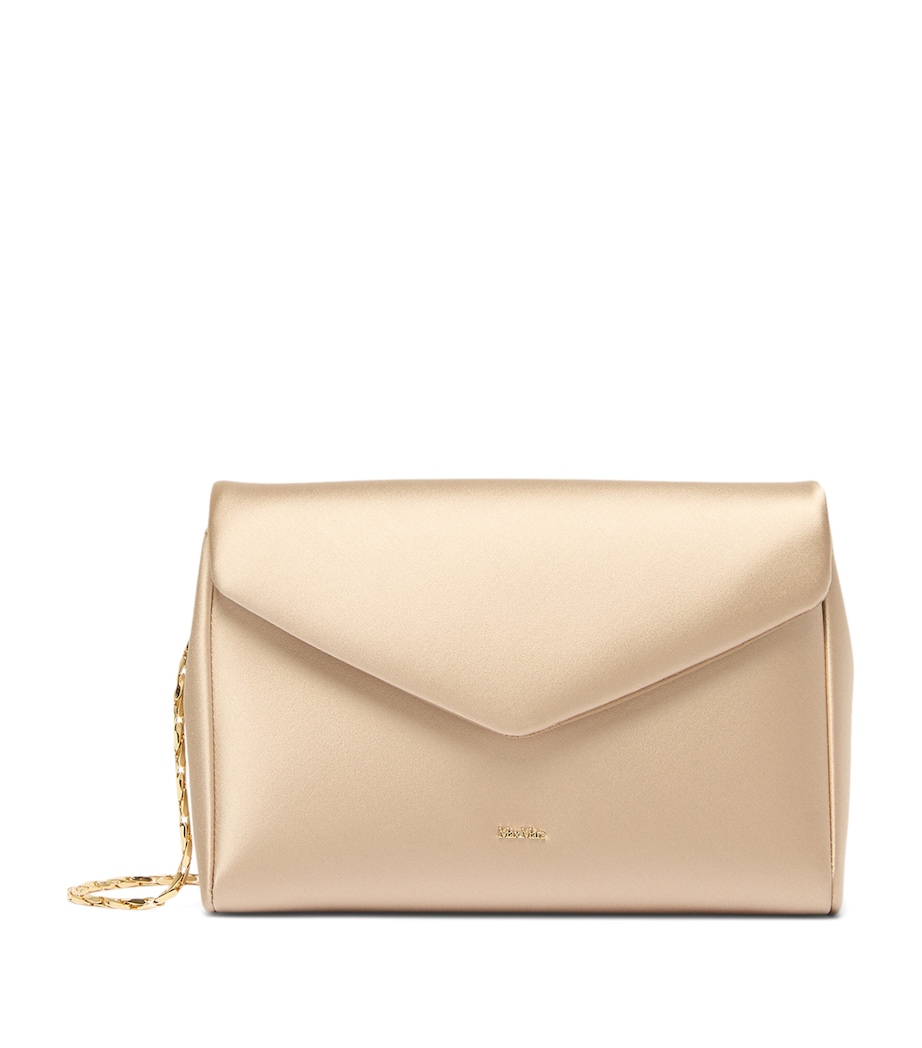 Satin Envelope Clutch Bag BEIGE Image 1