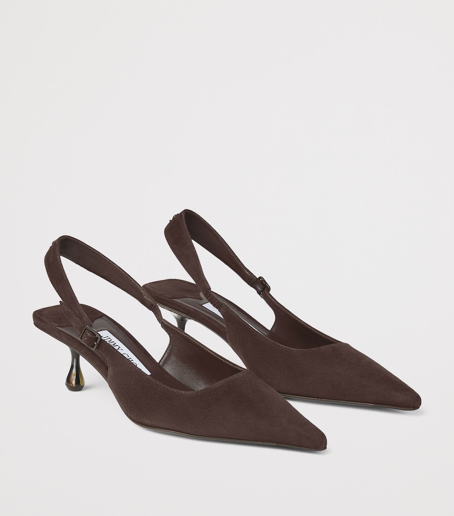 Amel 50 Leather Slingback Pumps CHOCOLATE Image 5