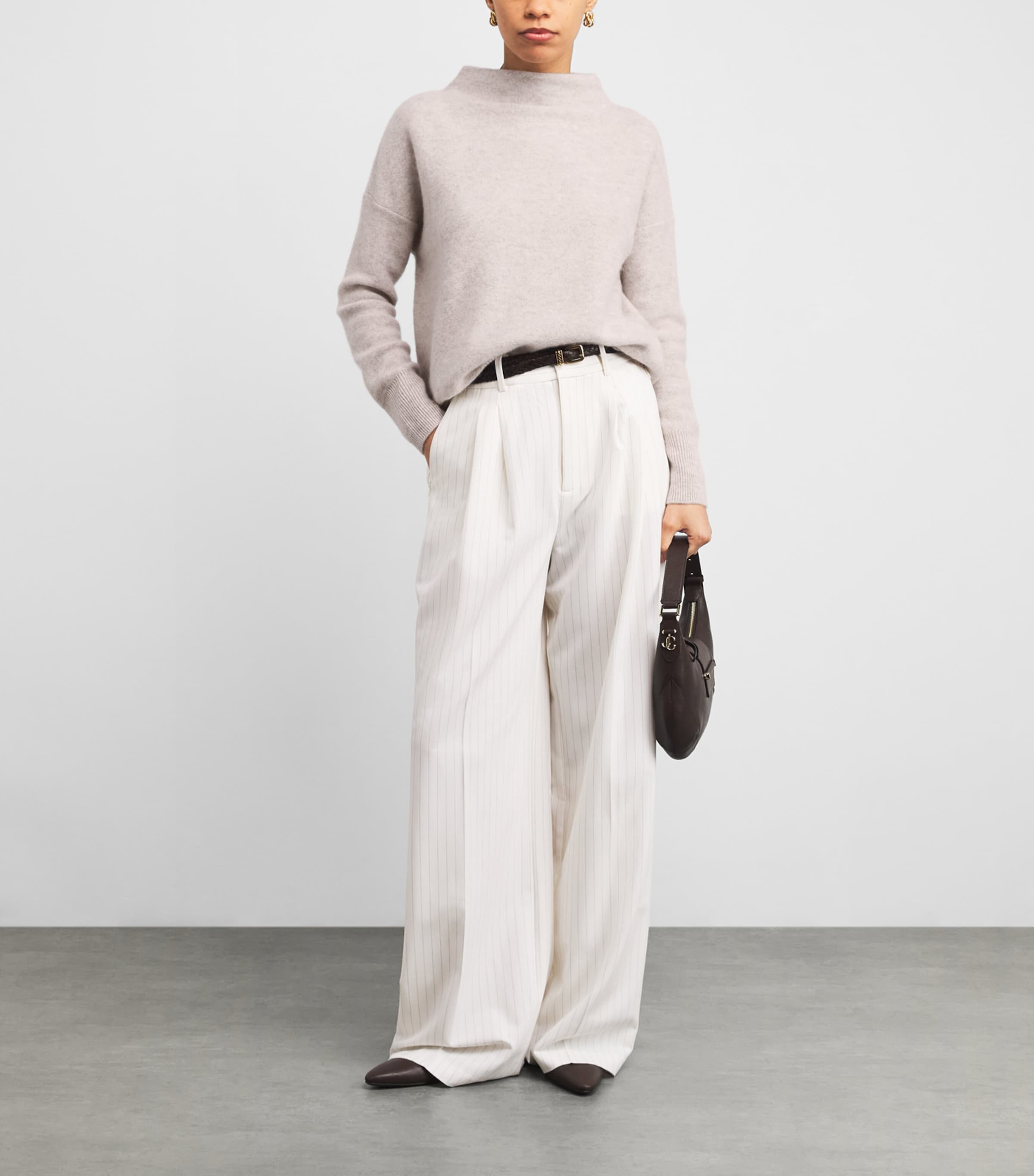 Cashmere Funnel-Neck Sweater 299MAR MARBLE Image 2