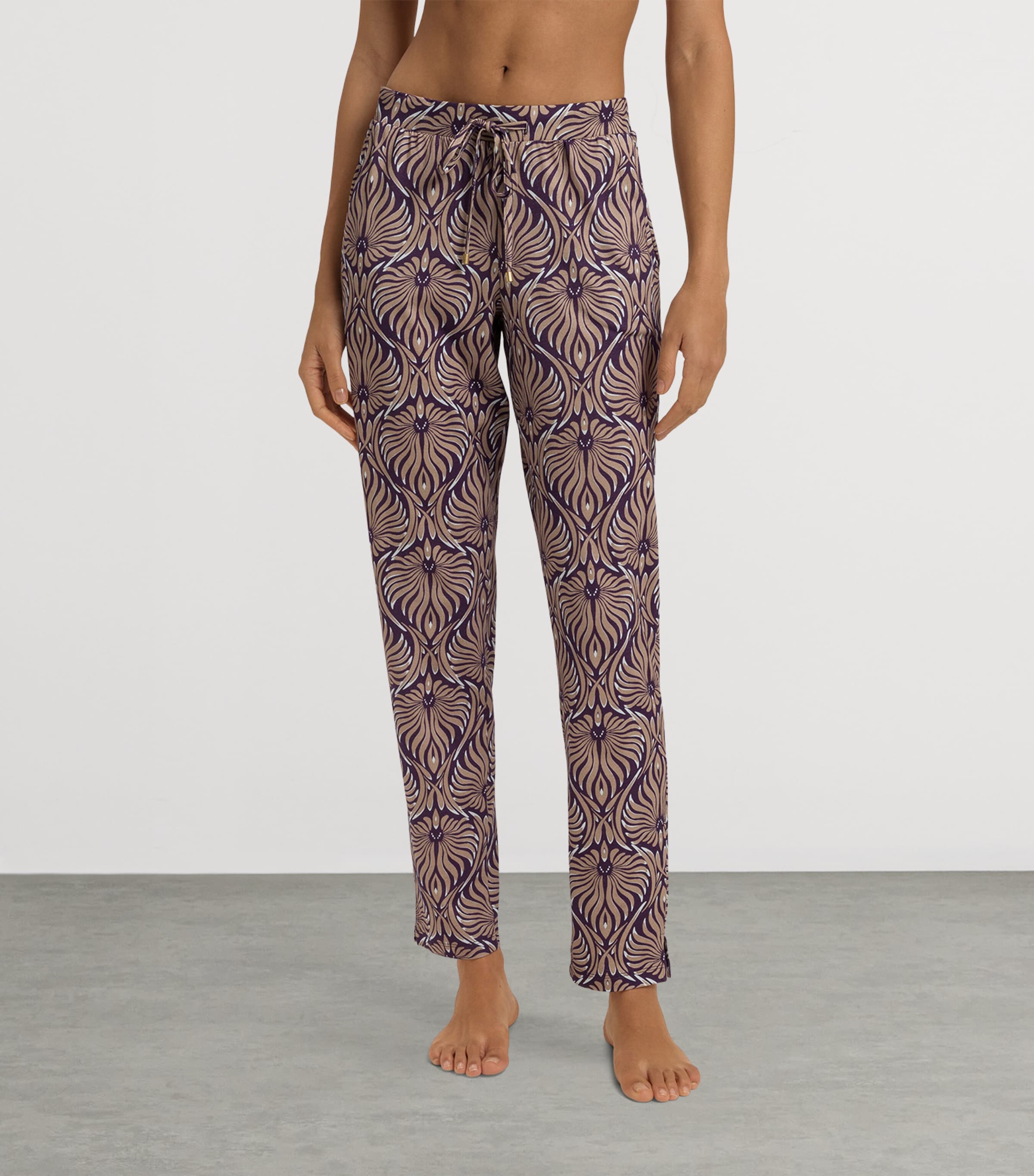 Cotton-Blend Pyjama Trousers AMETHYST DAMASK Image 3