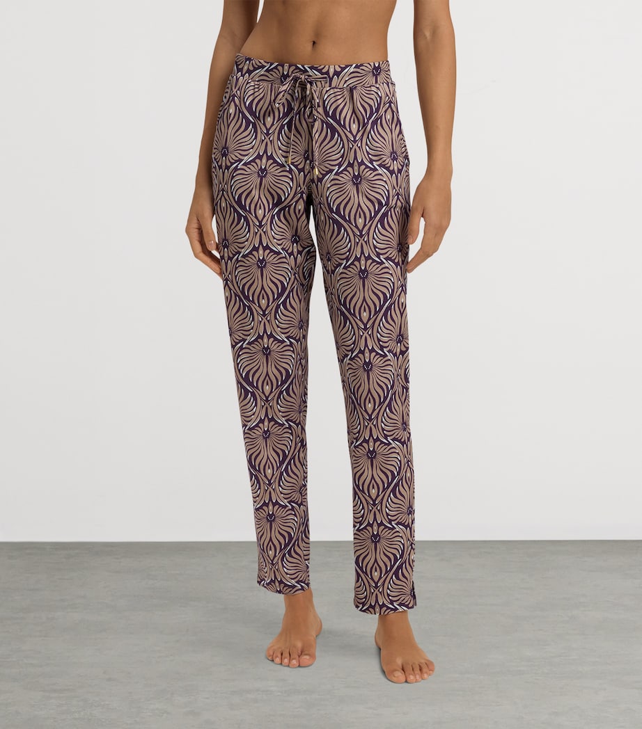 Cotton-Blend Pyjama Trousers AMETHYST DAMASK Image 3