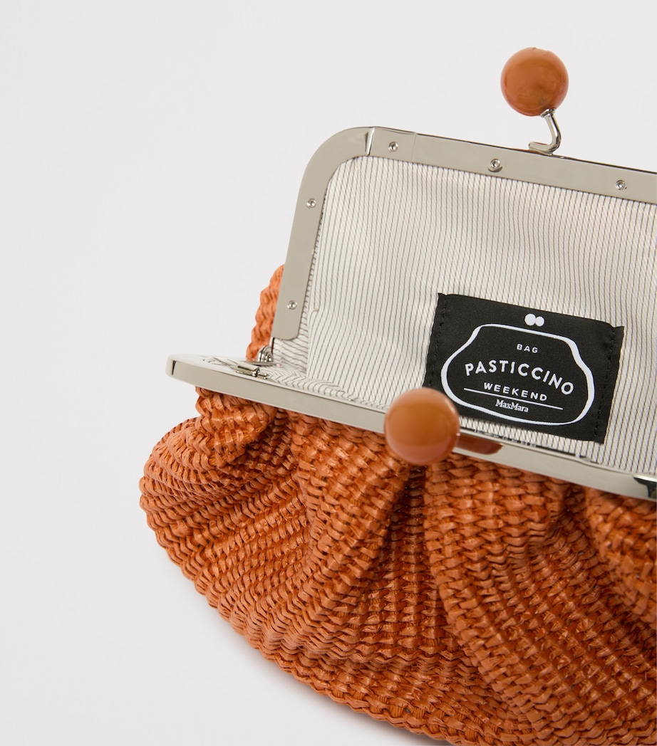 Weekend Max Mara Small Woven Pasticcino Clutch Bag Salmon Image 5