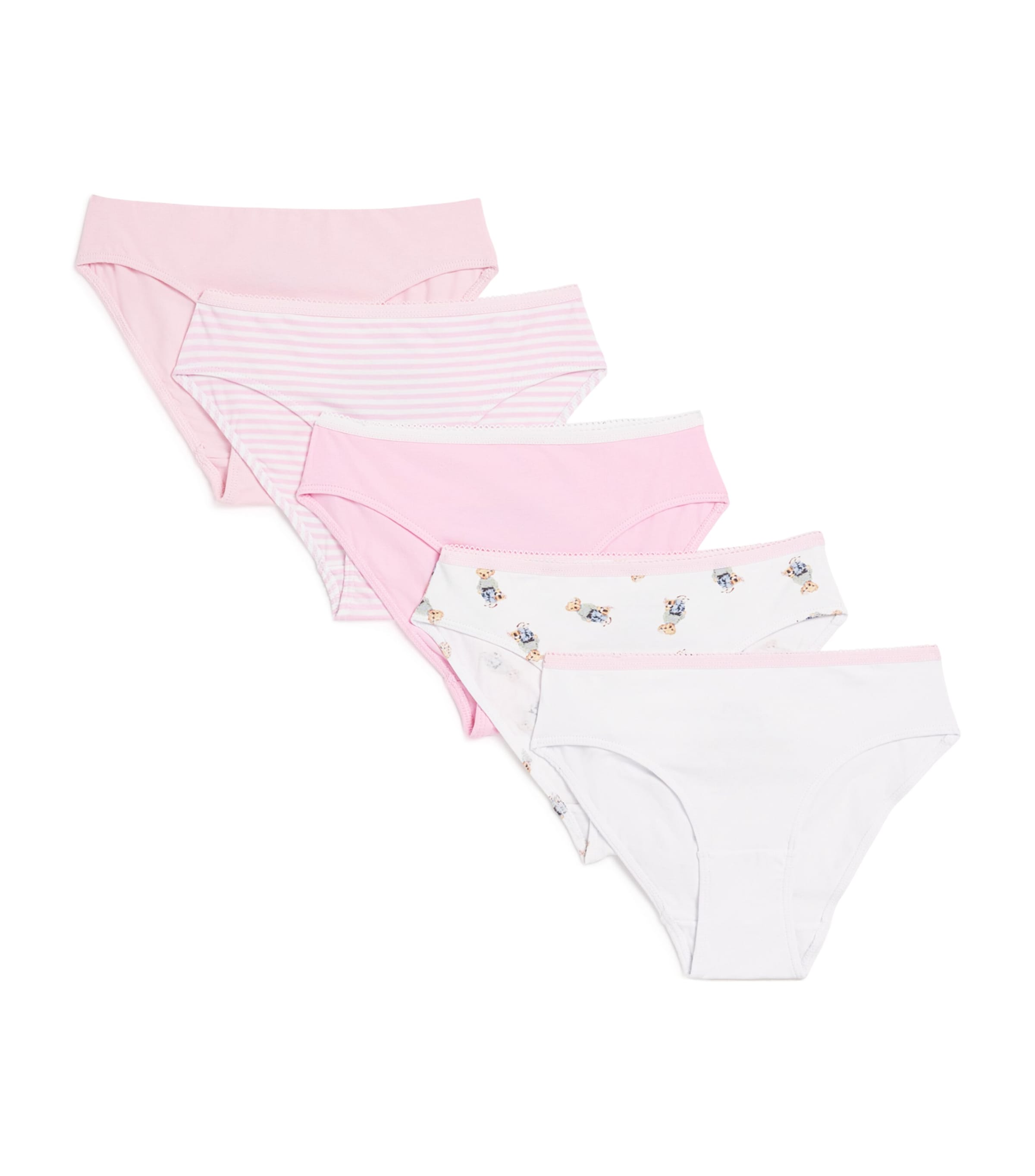 Ralph Lauren Pack Of 5 Stretch-cotton Briefs In Pink