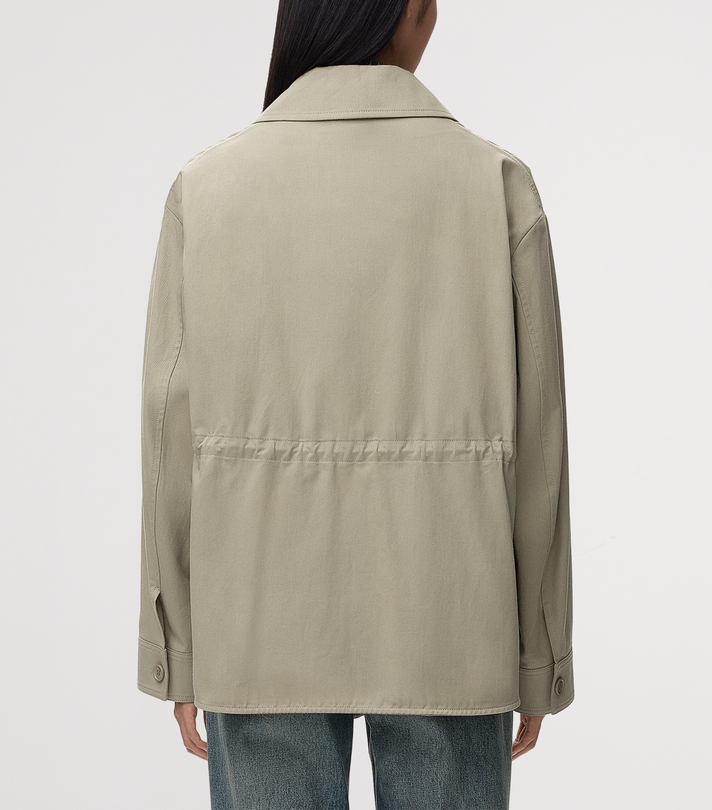 LOEWE Womens Cotton Workwear Jacket Light Sage Image 5