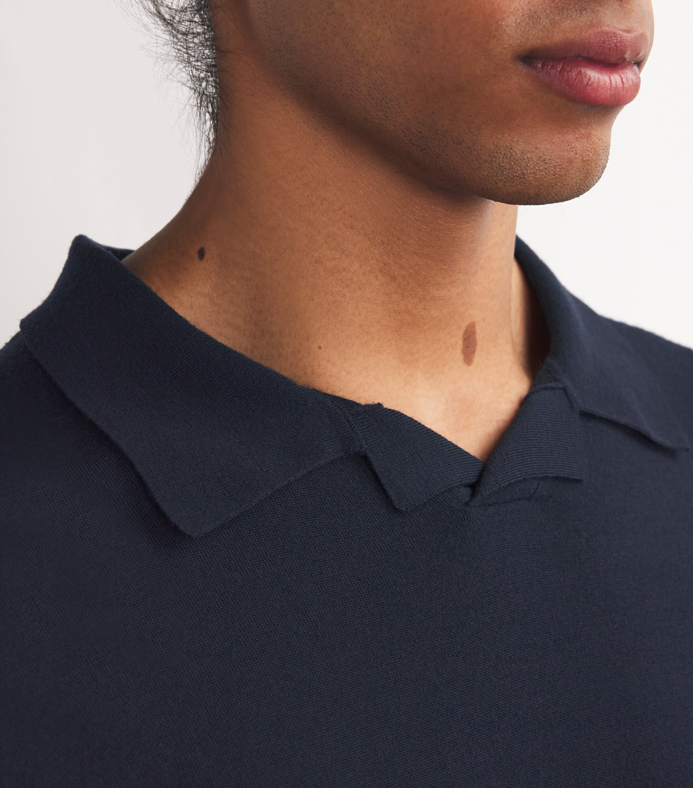 Mauro Compact Wool Polo Shirt DARK NAVY Image 5