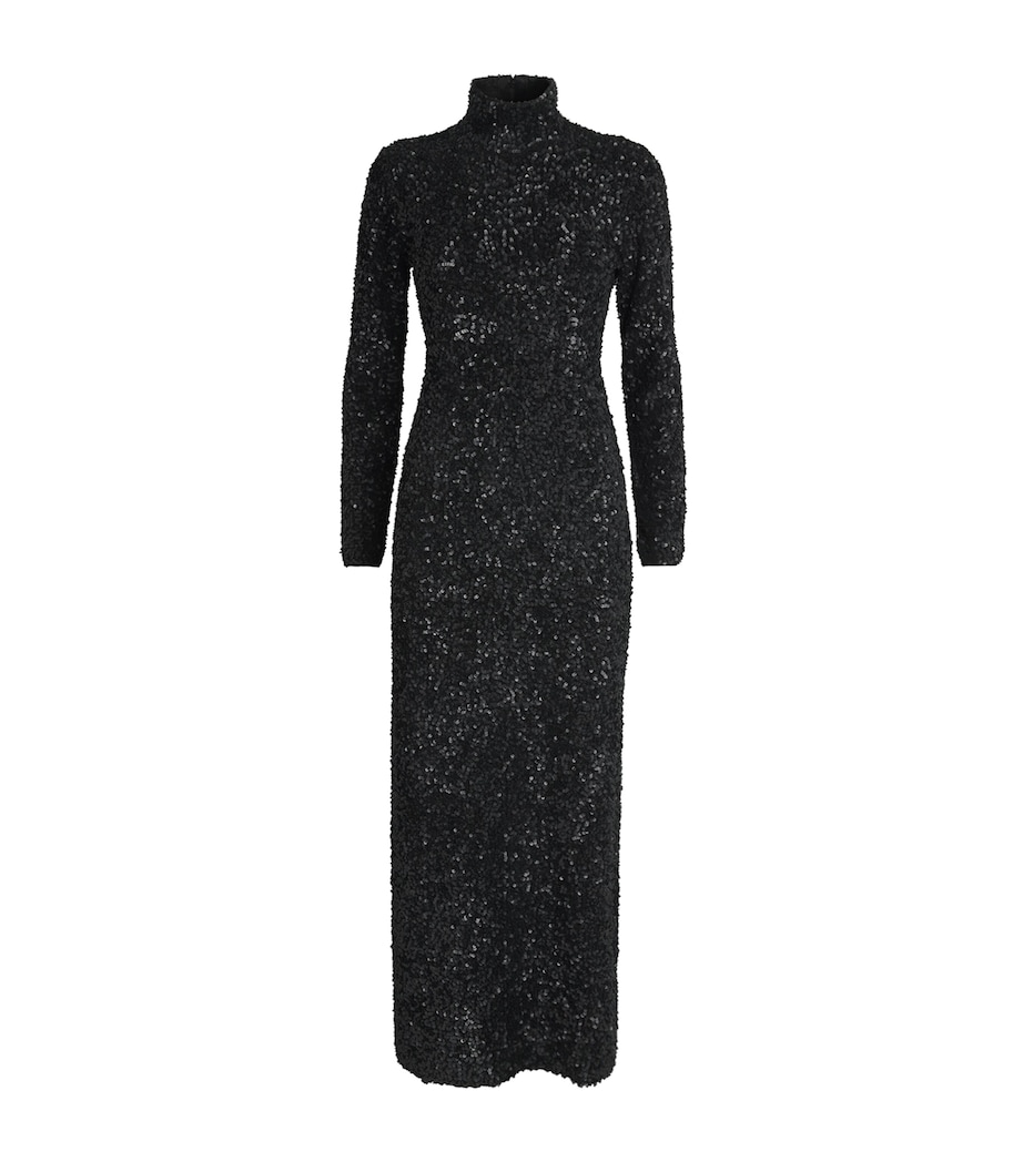 Adam Lippes Womens Sequinned Samadhi Midi Dress Black Image 1
