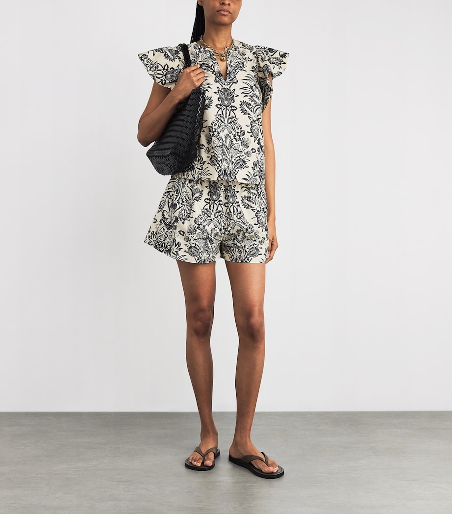 Cotton Rowan Shorts IVORY FLORA Image 2