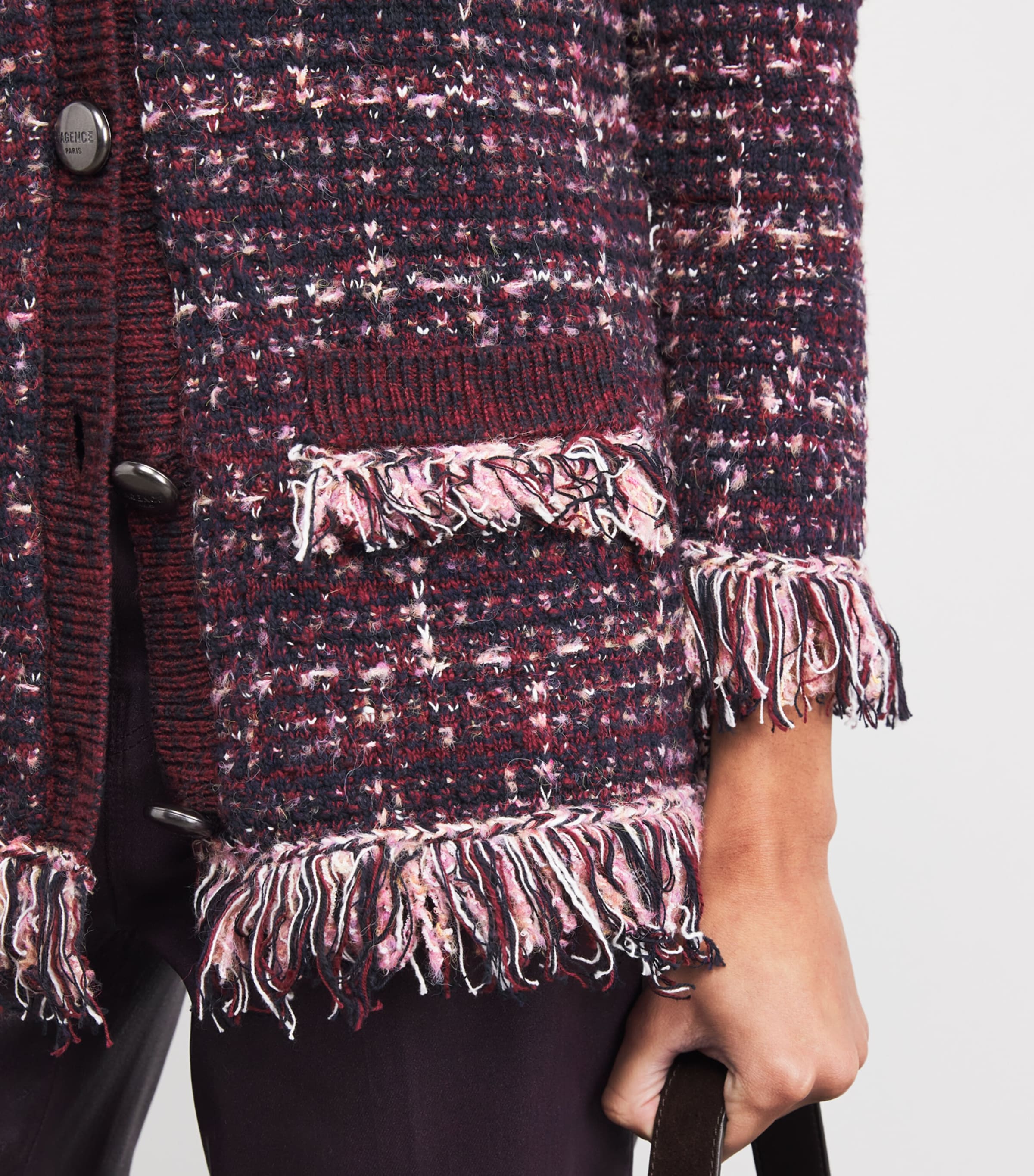 Cotton-Blend Kastoria Cardigan BLCK/DK MLBC/MDNGHT Image 6