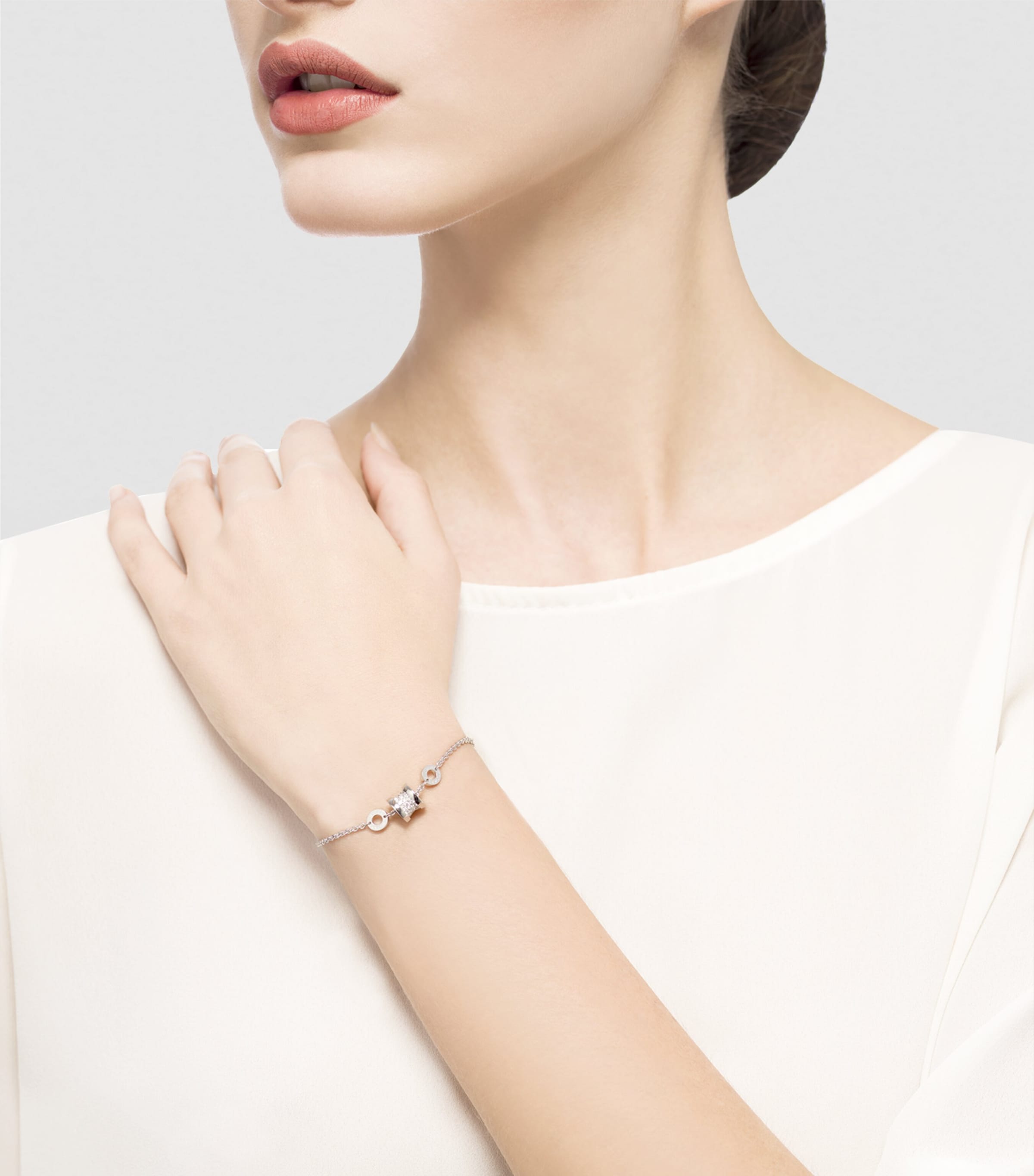 Bvlgari White Gold and Diamond B.zero1 Bracelet White Gold Image 3