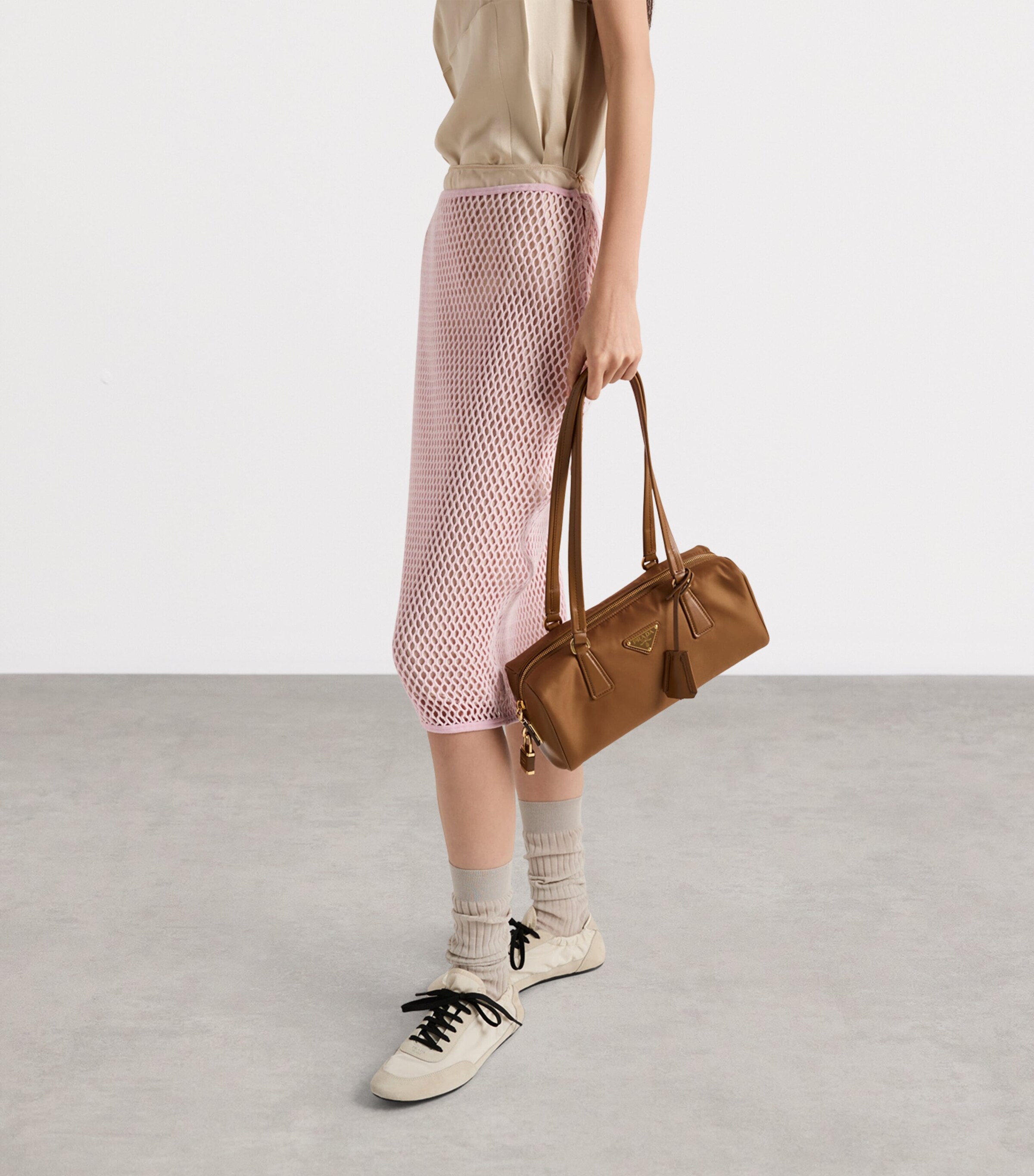 Cotton Mesh Midi Skirt F0442 Image 4