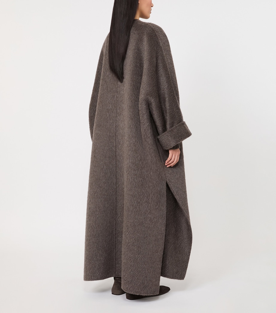 Max Mara Womens Camel Wool-Mohair Coat Mud Image 5