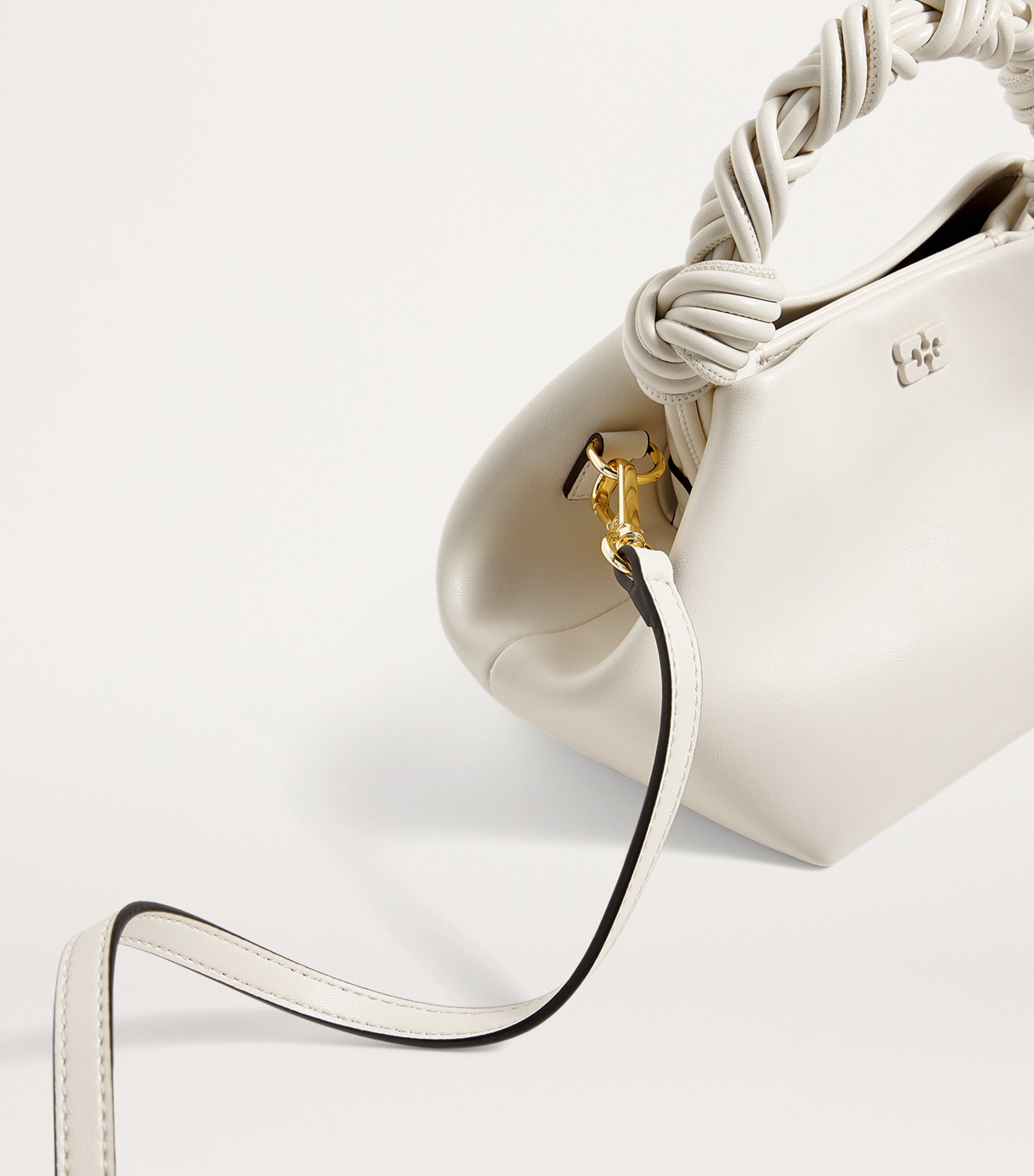 GANNI White Small Bou Top-Handle Bag | Harrods US