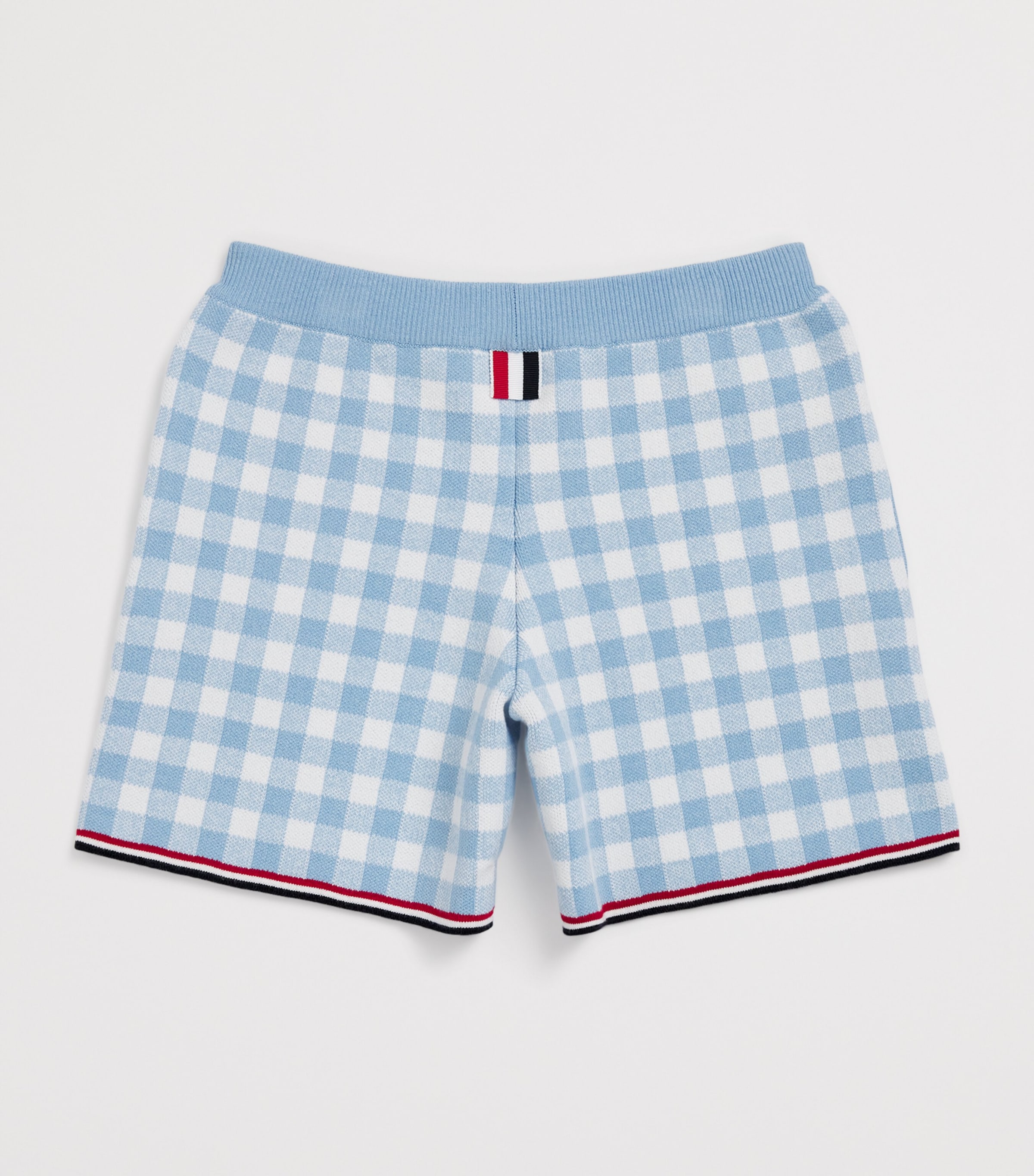Thom Browne Kids Gingham Split-Hem Shorts (2-12 Years) Light Blue Image 2