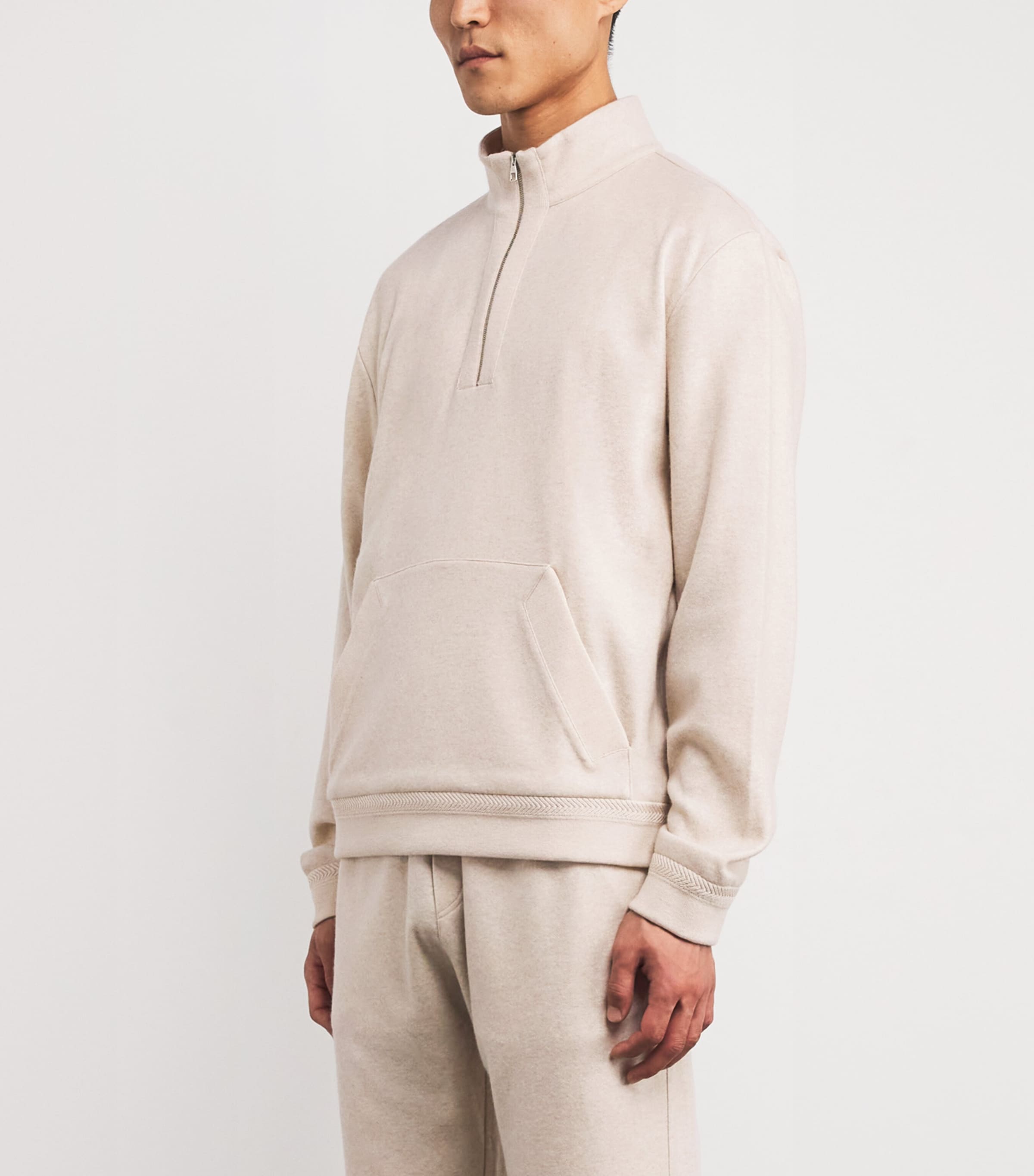 Cashmere Quarter-Zip Sweatshirt SCONE Image 3
