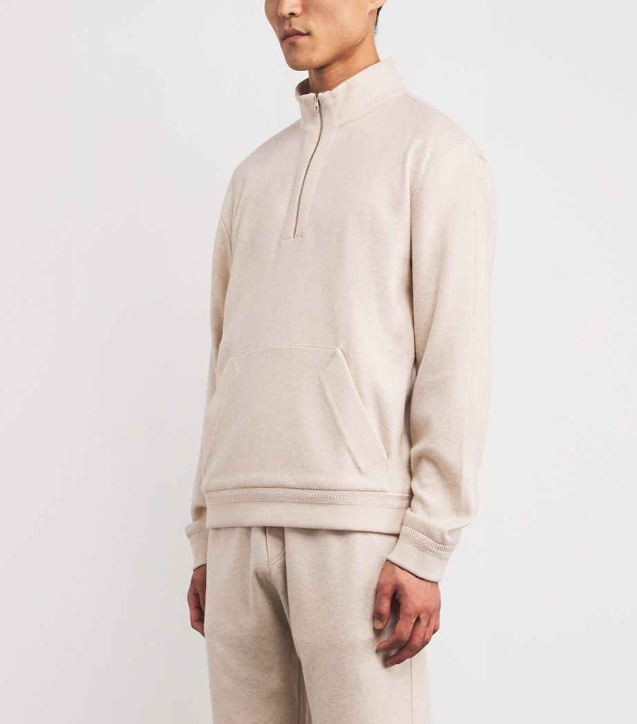 Cashmere Quarter-Zip Sweatshirt SCONE Image 3