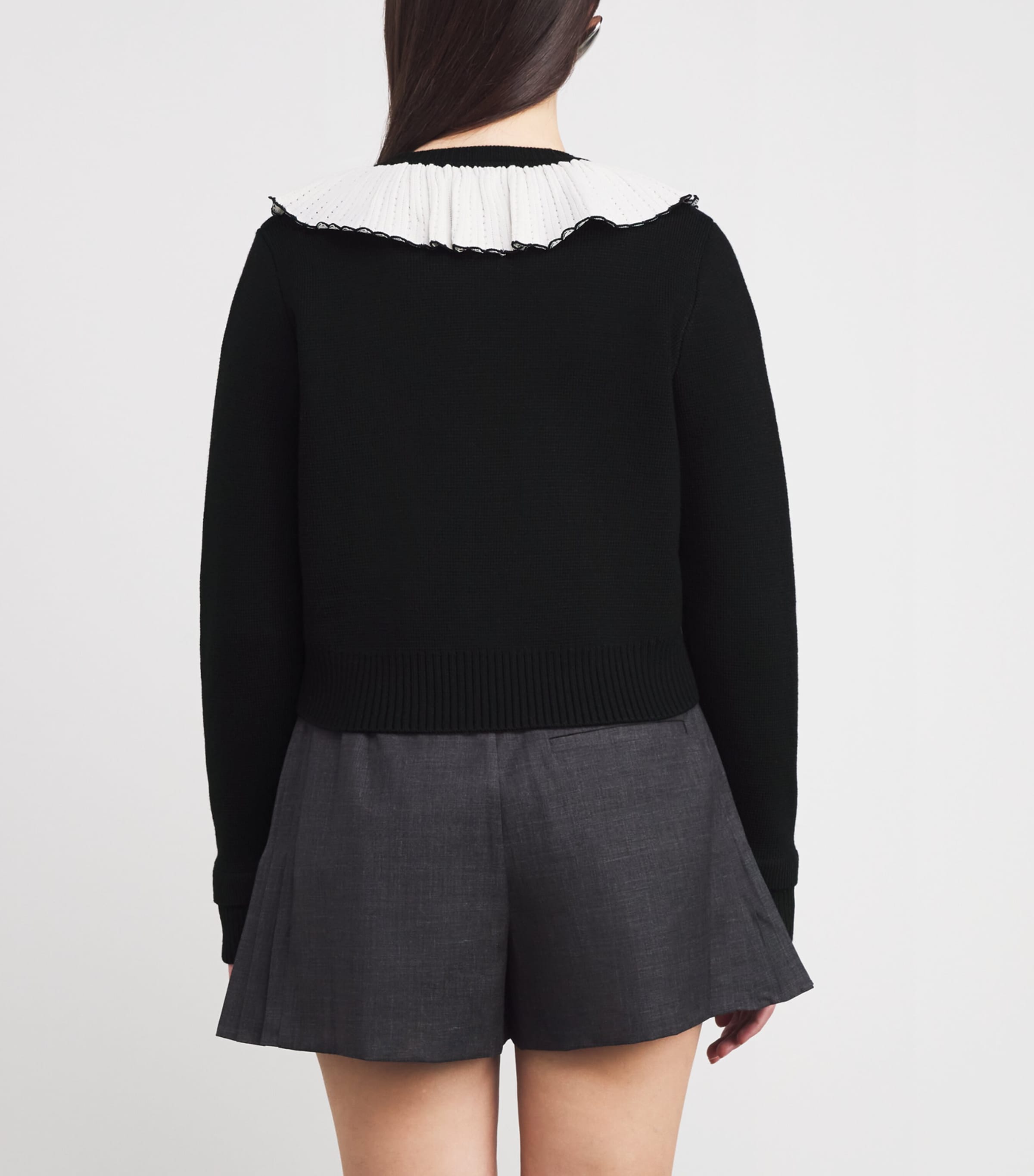 Frill-Detail Cardigan BLACK Image 4