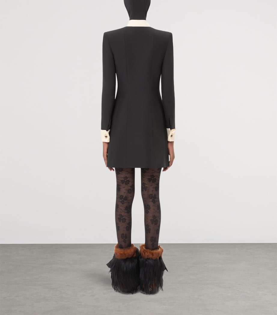 Wool-Silk Crepe Mini Shirt Dress CFD Image 8