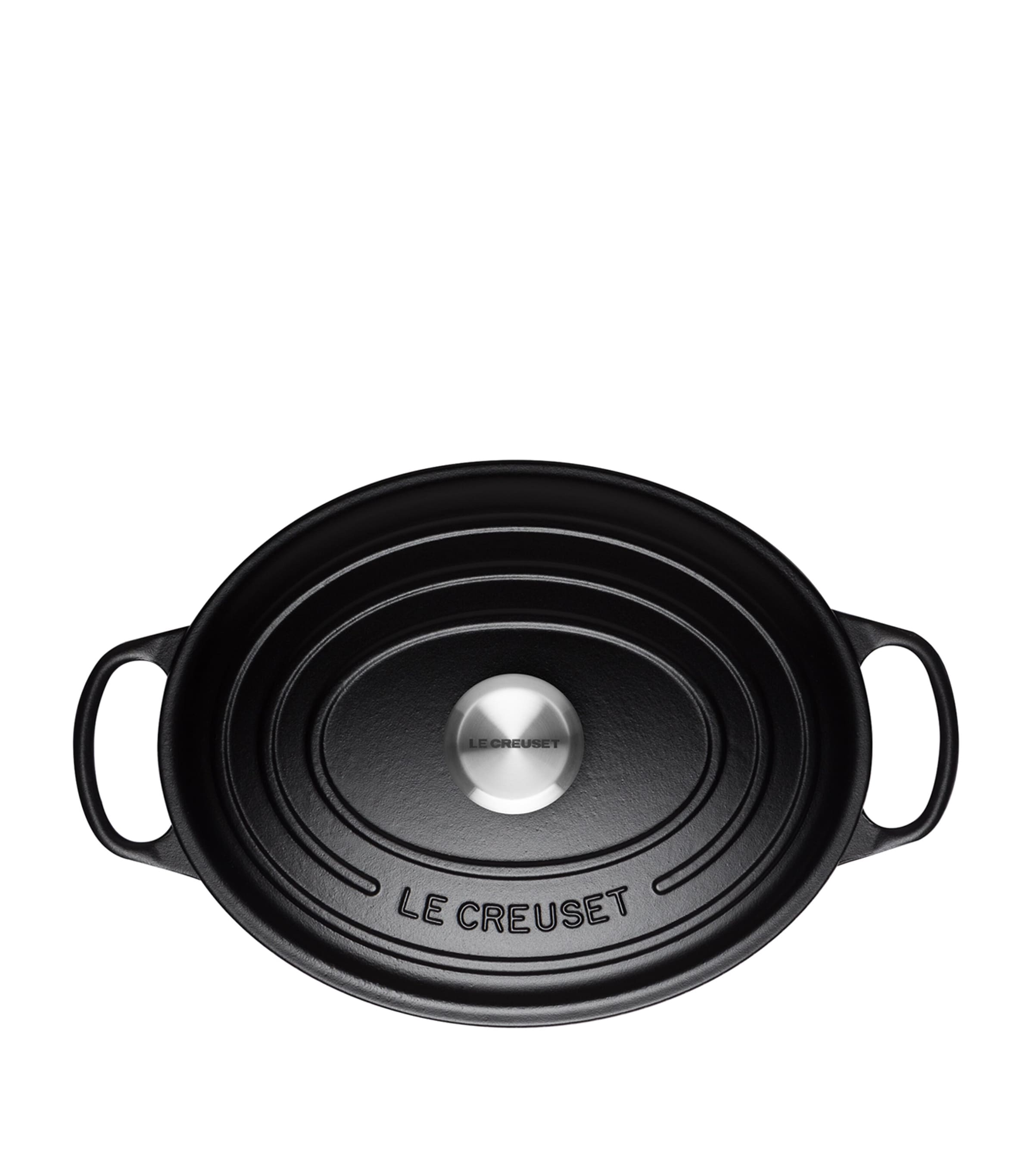 Cast Iron Oval Casserole Dish (29cm) BLACK Image 3