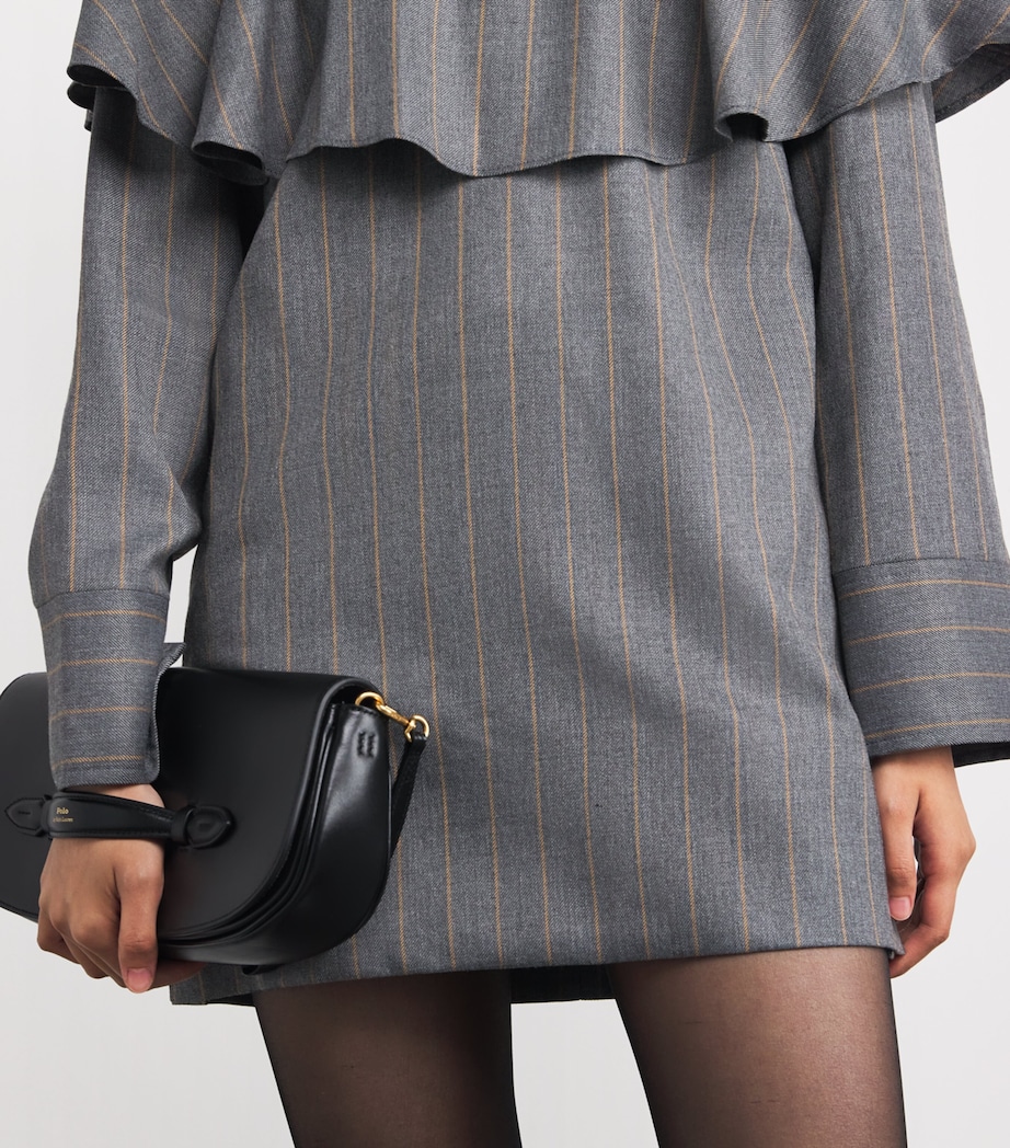 Detachable-Collar Stripe Mini Dress 205 PEWTER Image 7