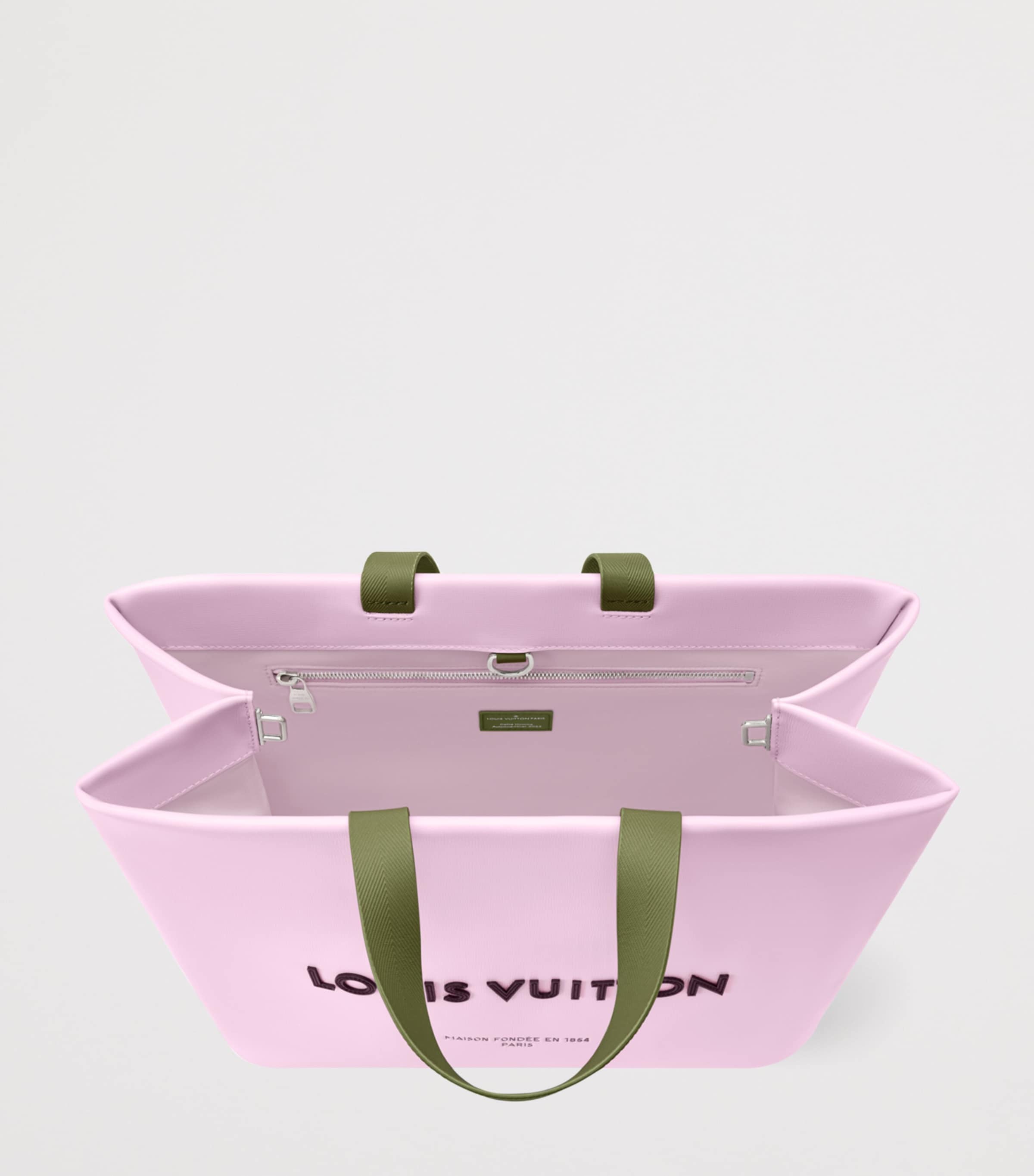 Leather MM Shopper Tote Bag PINK Image 4