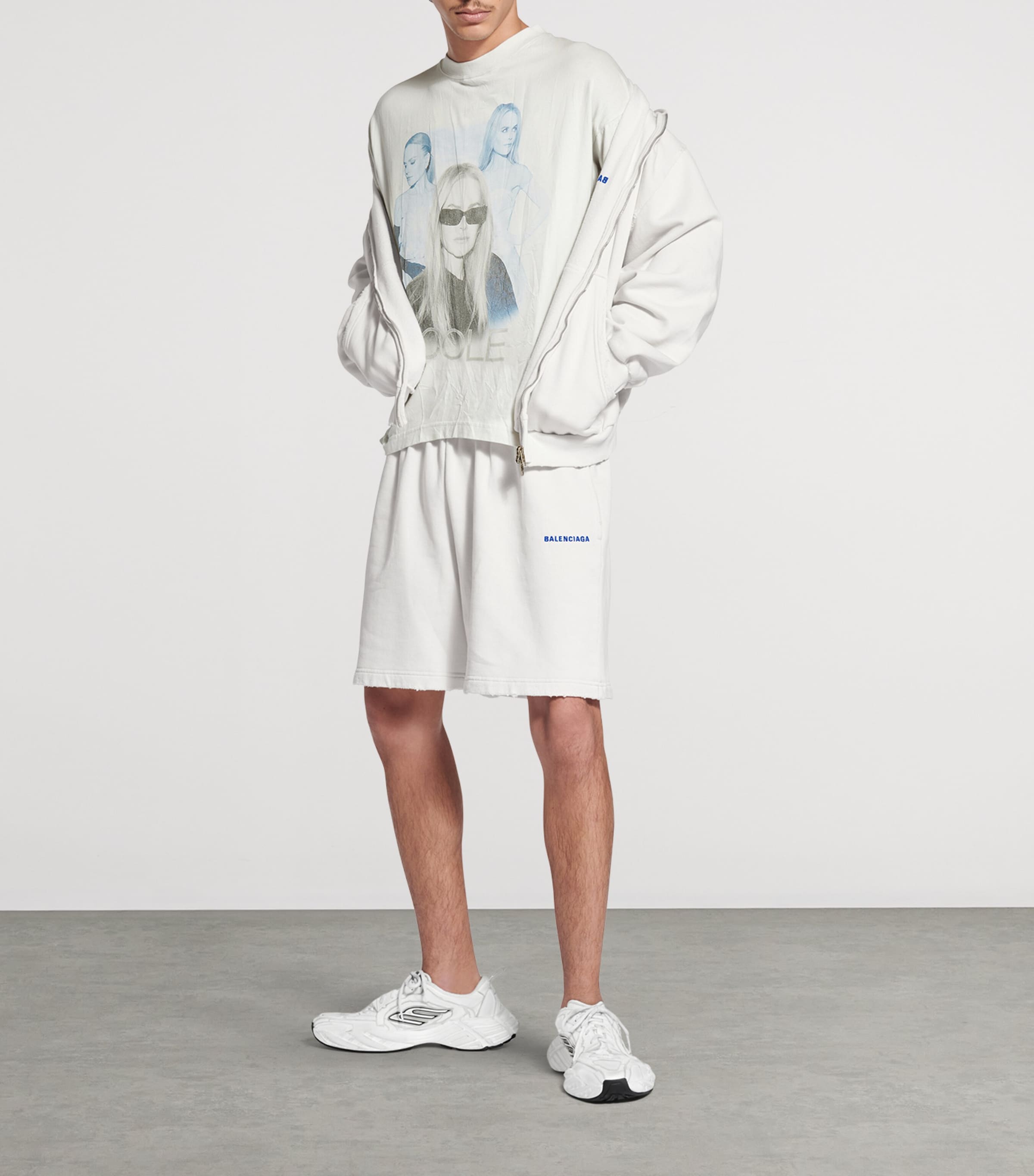 Balenciaga Mens Cotton Logo Shorts Image 4