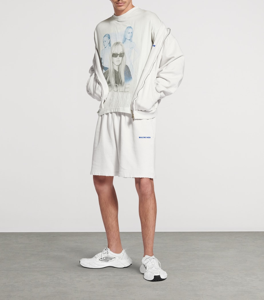 Balenciaga Mens Cotton Logo Shorts Image 4