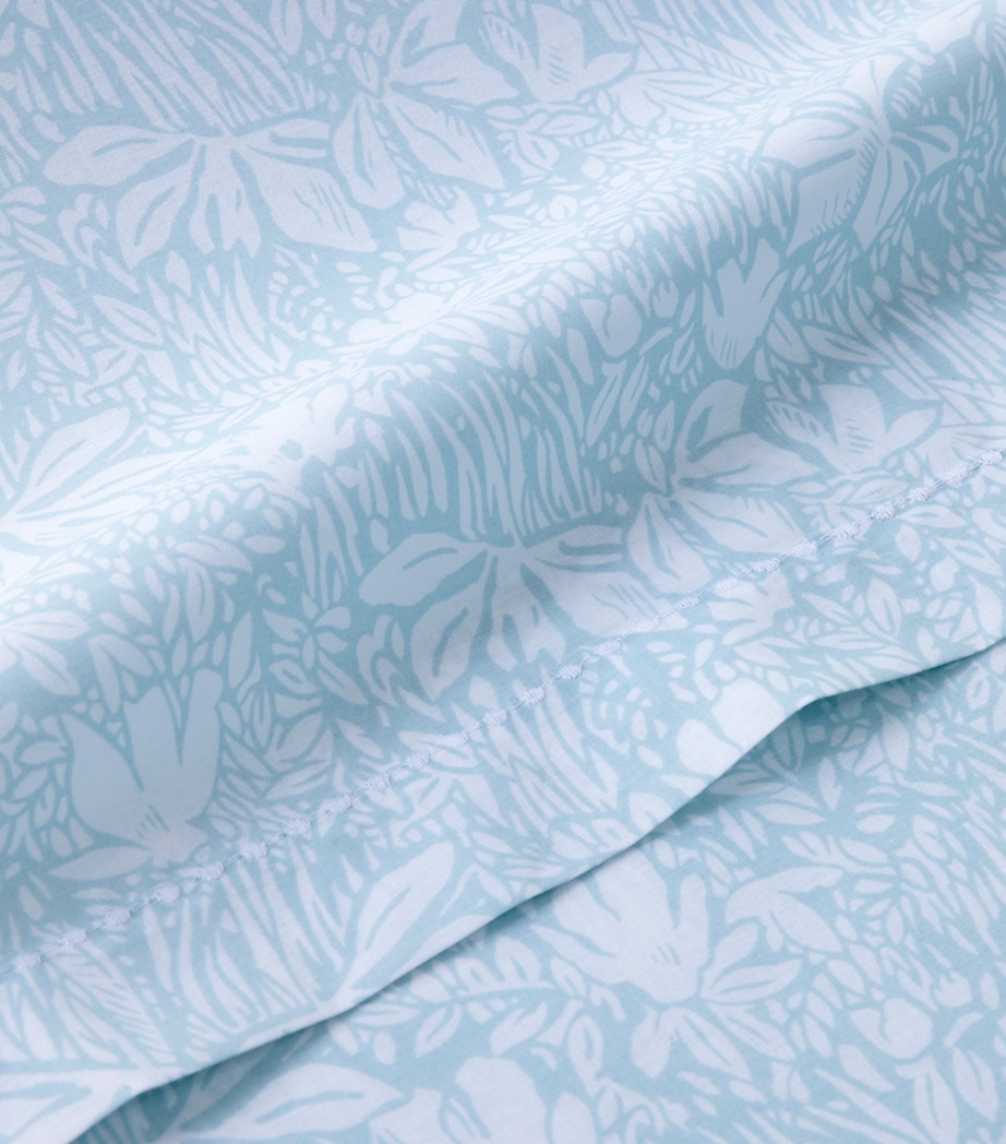 Yves Delorme Capri Aqua Super King Flat Sheet (270cm x 295cm) Aqua Image 3