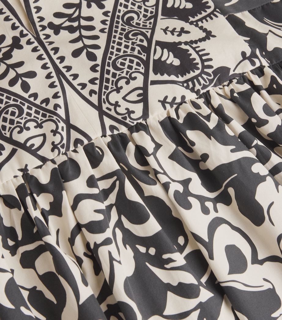 Weekend Max Mara Womens Cotton Printed Midi Dress Black Image 5