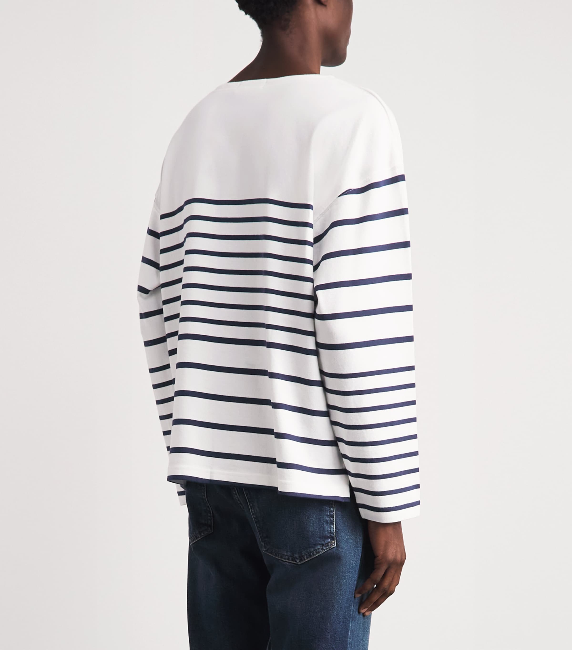 Polo Ralph Lauren Mens Cotton Stripe Sweater Newport Navy/white Image 5