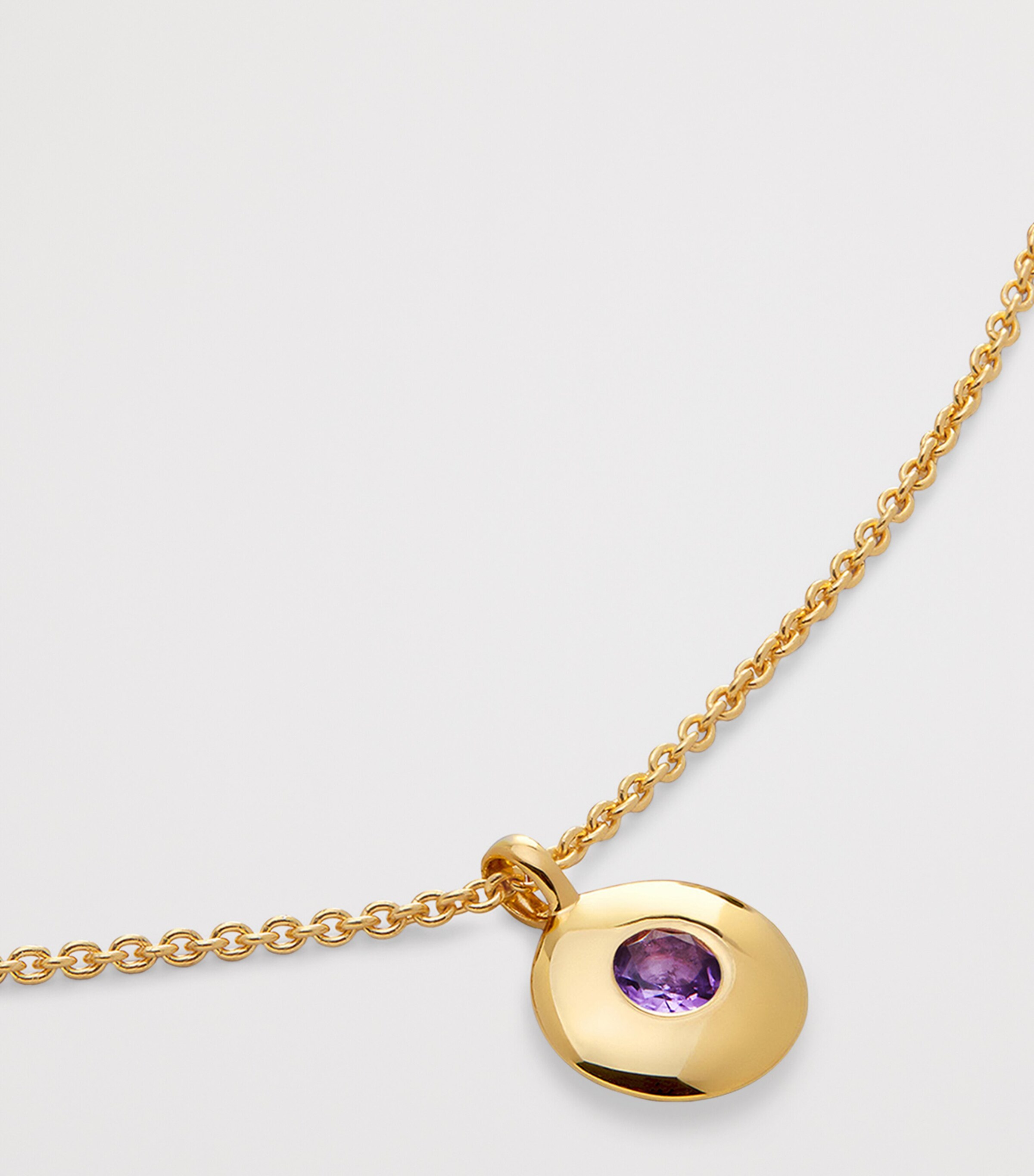 Monica Vinader Gold Vermeil and Amethyst February Birthstone Necklace Gold Vermeil Image 3