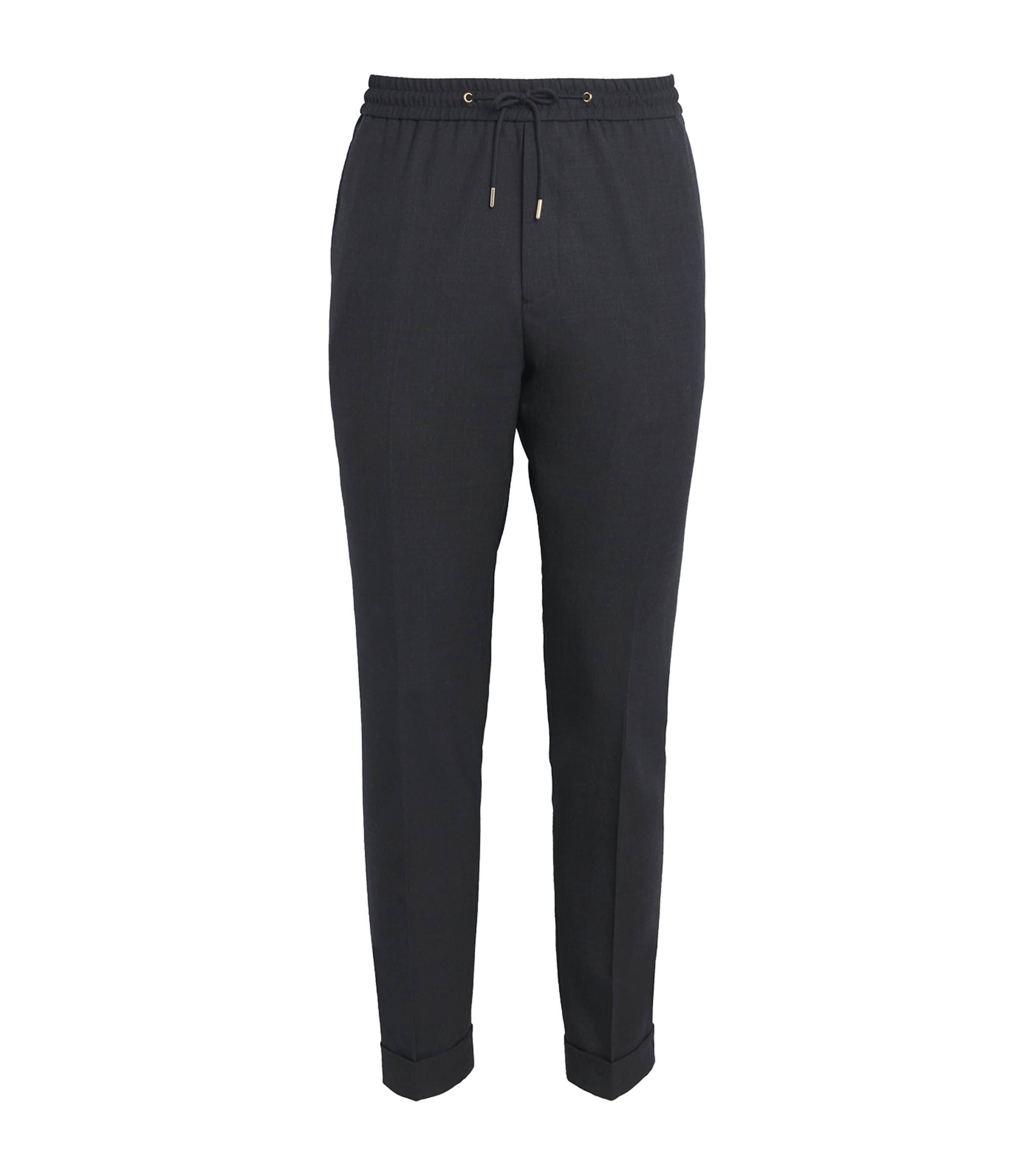 Paul Smith Wool Drawstring Trousers In Gray