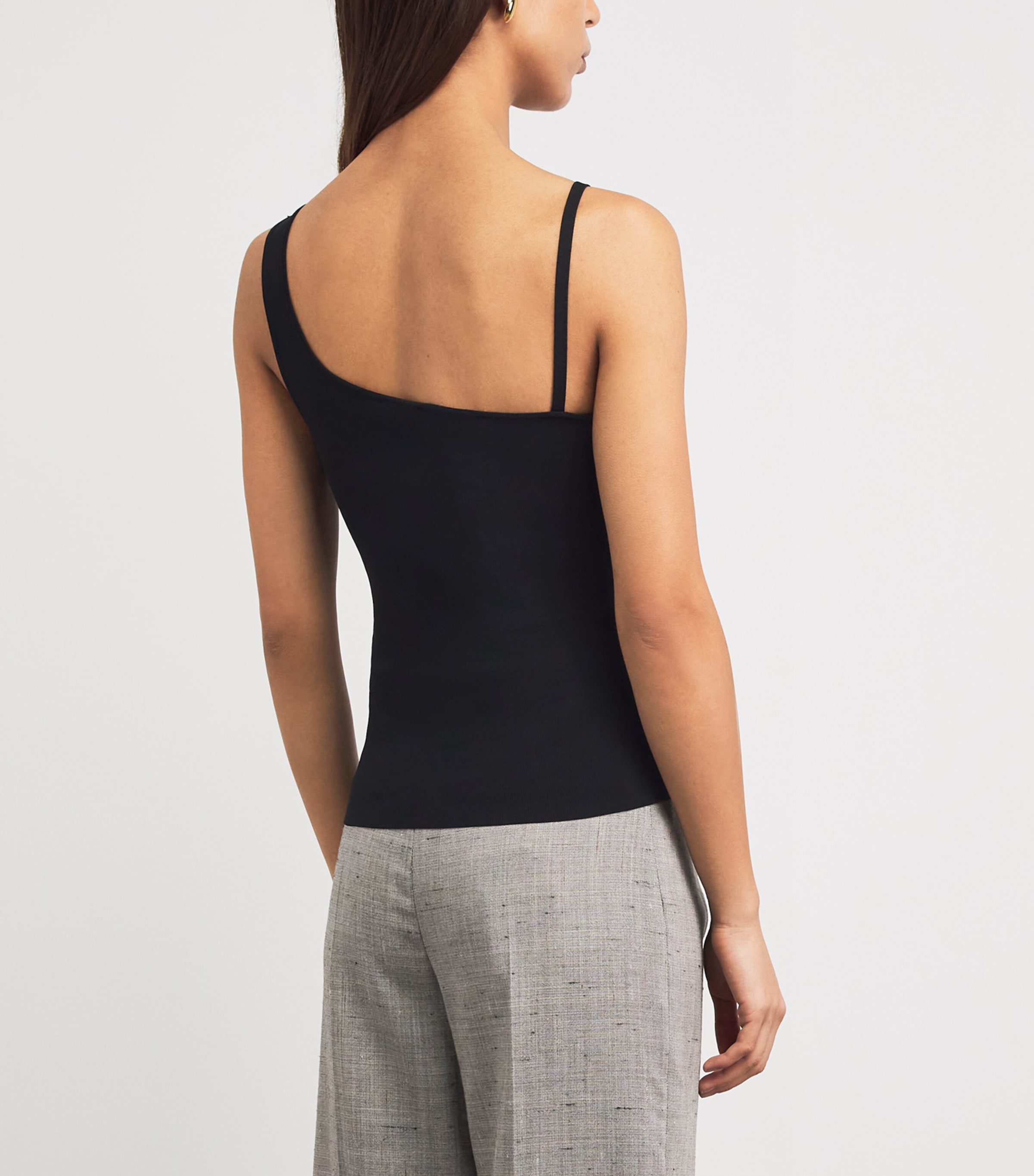 Sandro Paris Womens Knitted Asymmetric Tank Top Black Image 5