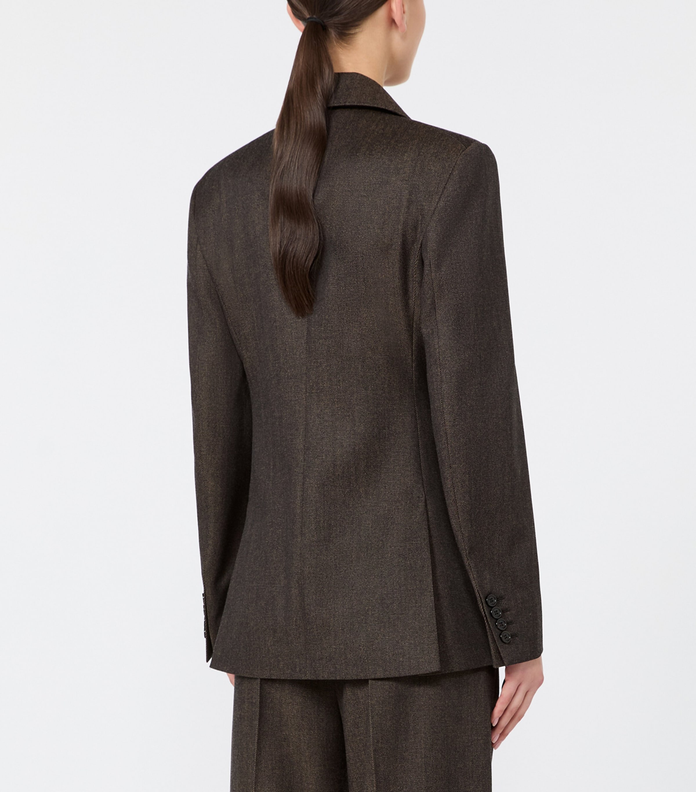 Max Mara Womens Wool Diagonal-Front Blazer Black Image 3