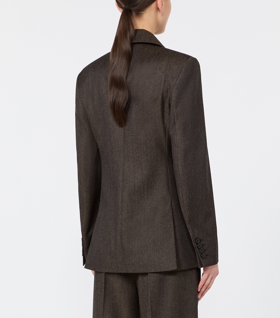 Max Mara Womens Wool Diagonal-Front Blazer Black Image 3