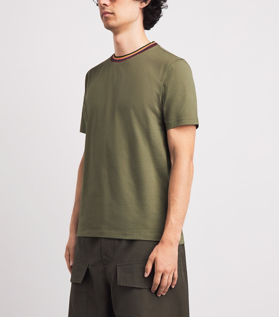 Paul Smith Mens Cotton Artistic Trim T-Shirt Green Image 4