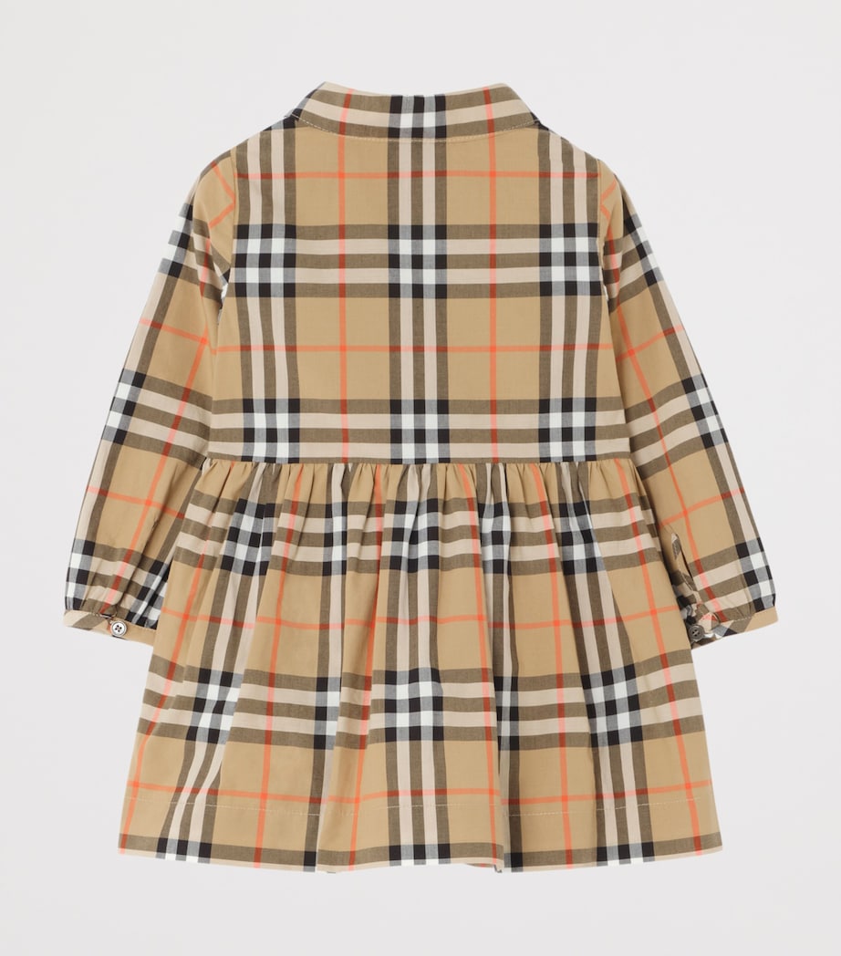 Burberry Kids Cotton Check Shirt Dress (6 Months - 3 Years) Sand Ip Check Image 2