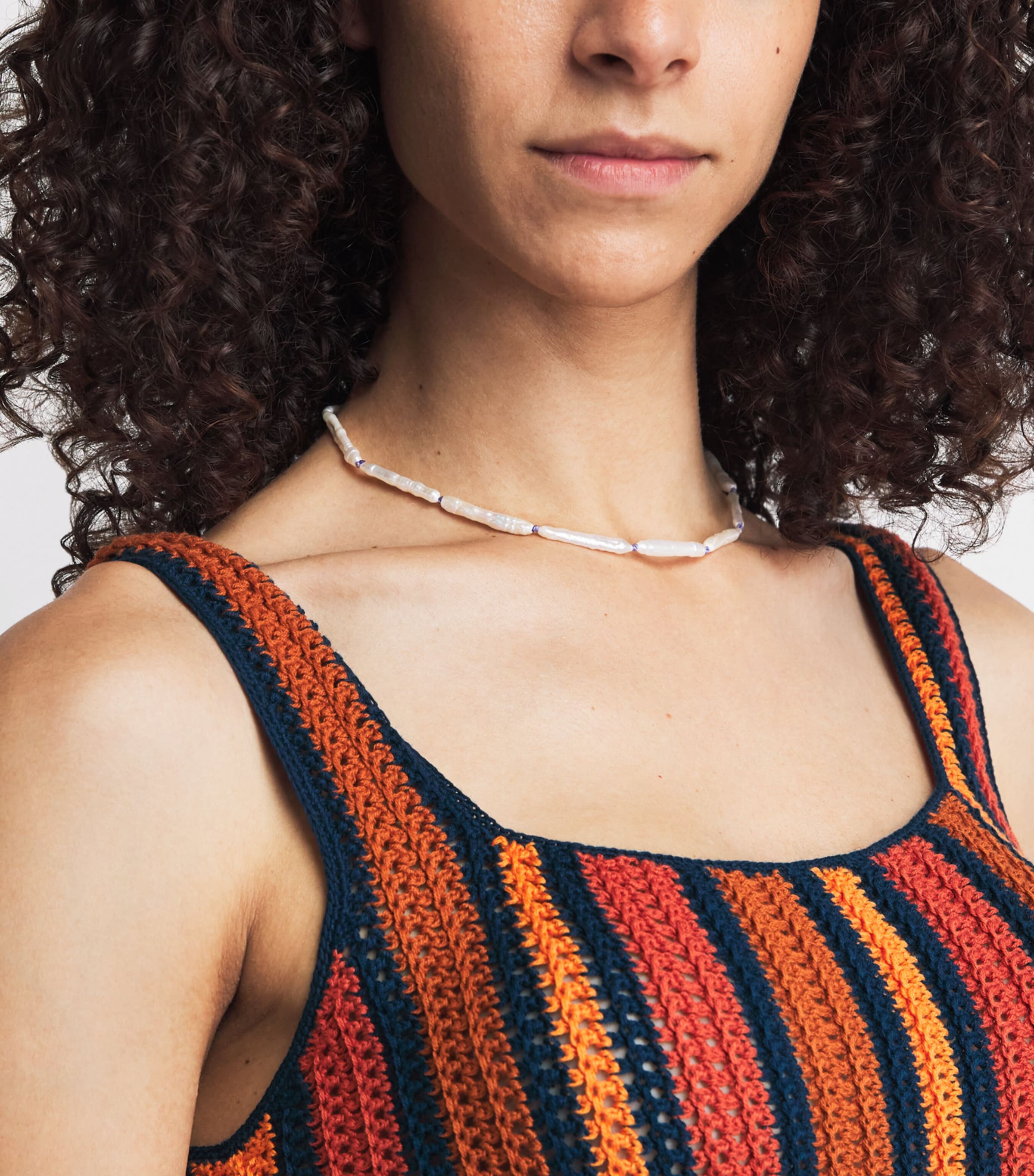 Hermina Athens Beaded Pearl Necklace Lilac Image 4